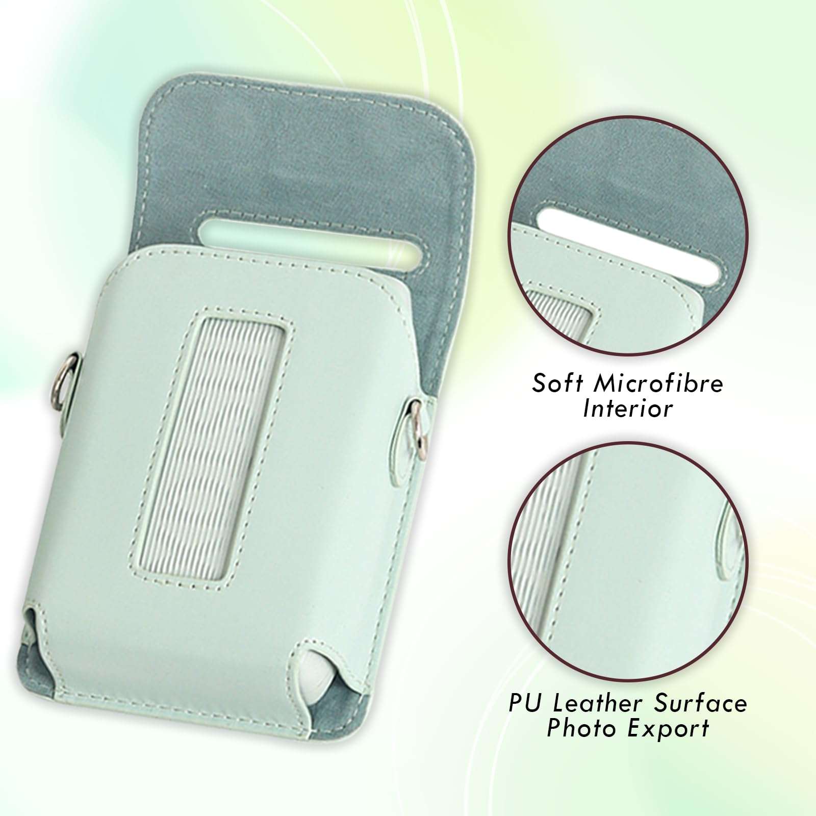 Rieibi Mini Link 3 Case - Protective Case For Fujifilm Instax Mini Link 3 Smartphone Printer, Cover For instax mini Link3 case with Shoulder Strap, For Smartphone Printer PU case 4