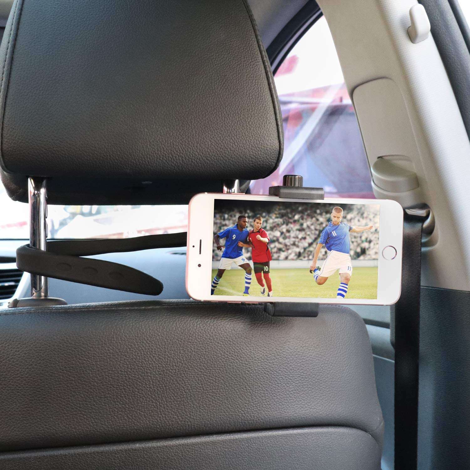 iTODOS Portable Flexible Cell Phone Holder Stand for Treadmill, Spin Bike, Bed, Car, Kitchen, Desk, Grocery Shopping Cart,Compatible with iPhone, Android, GoPro, DSLR, Action Camera(Black) 3