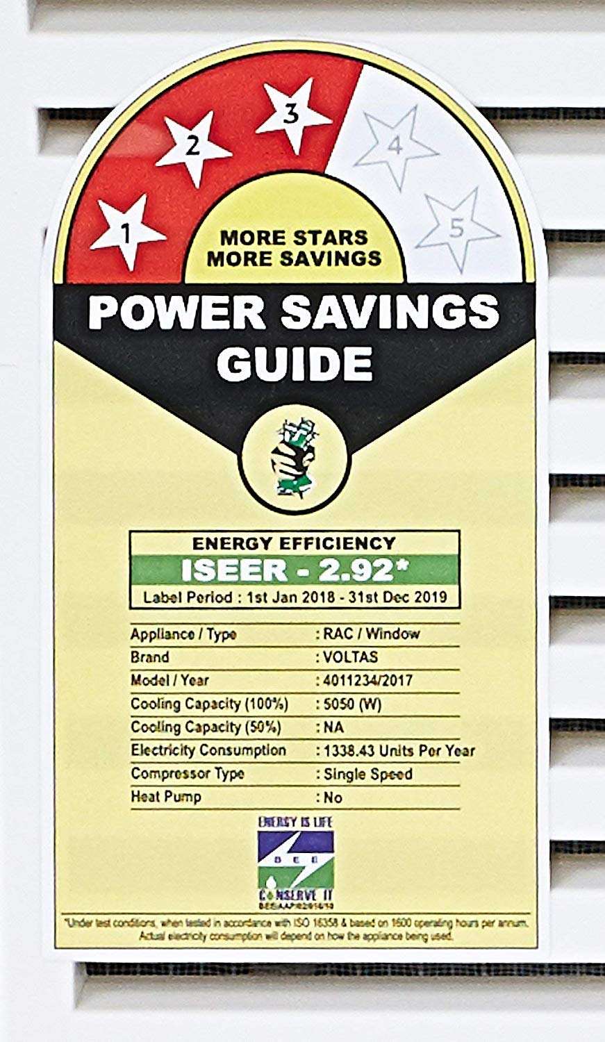 Voltas 1.5 Ton 3 Star Window AC (Copper 183 DZA/ 183 DZA R32 White) 2