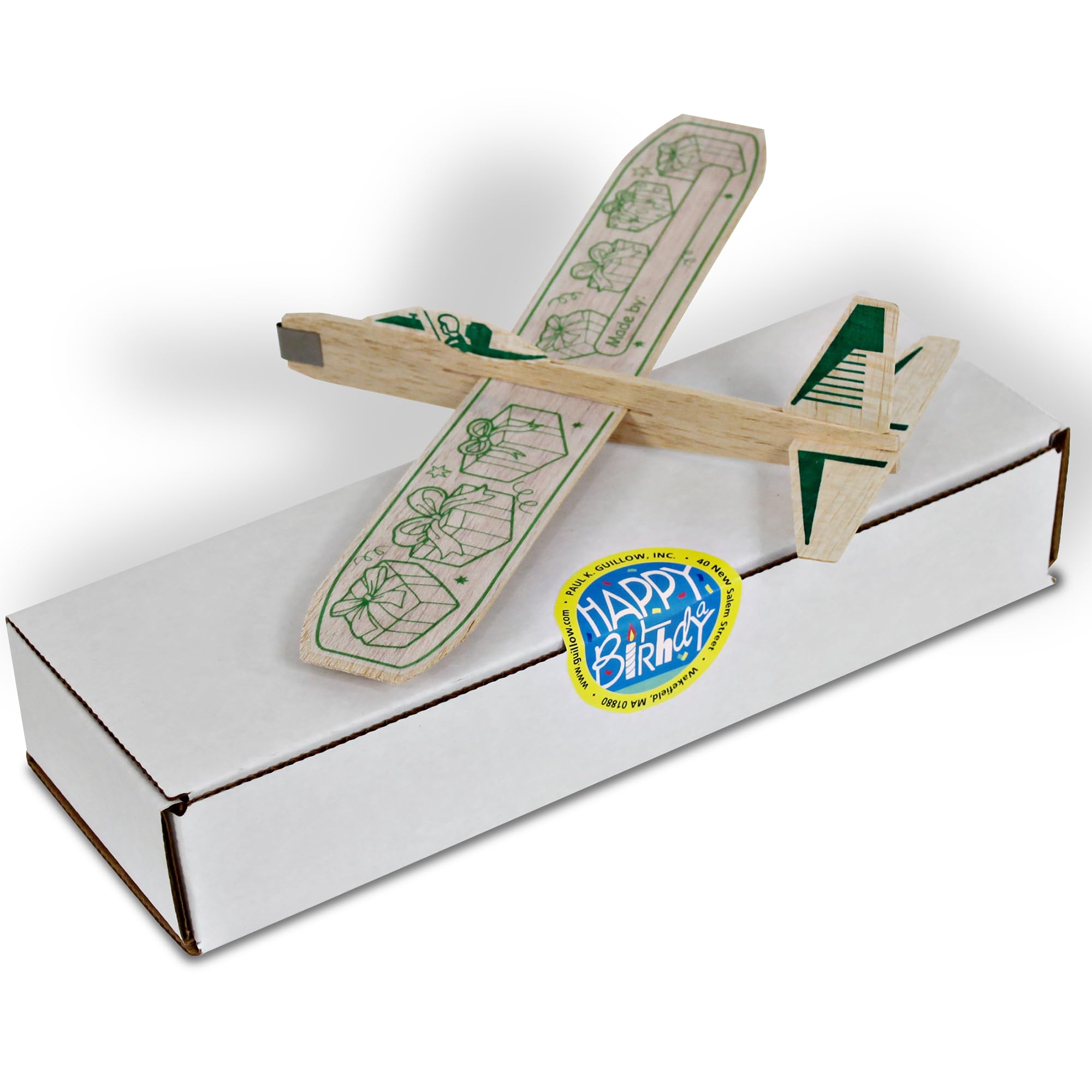 Guillow's 12" Balsa Glider Planes: Happy Birthday - 6 Pack Bundle - Flying Airplane Building Kit, Assemble & Decorate Wooden Gliders, Party Craft Kids Ages 8+ 6