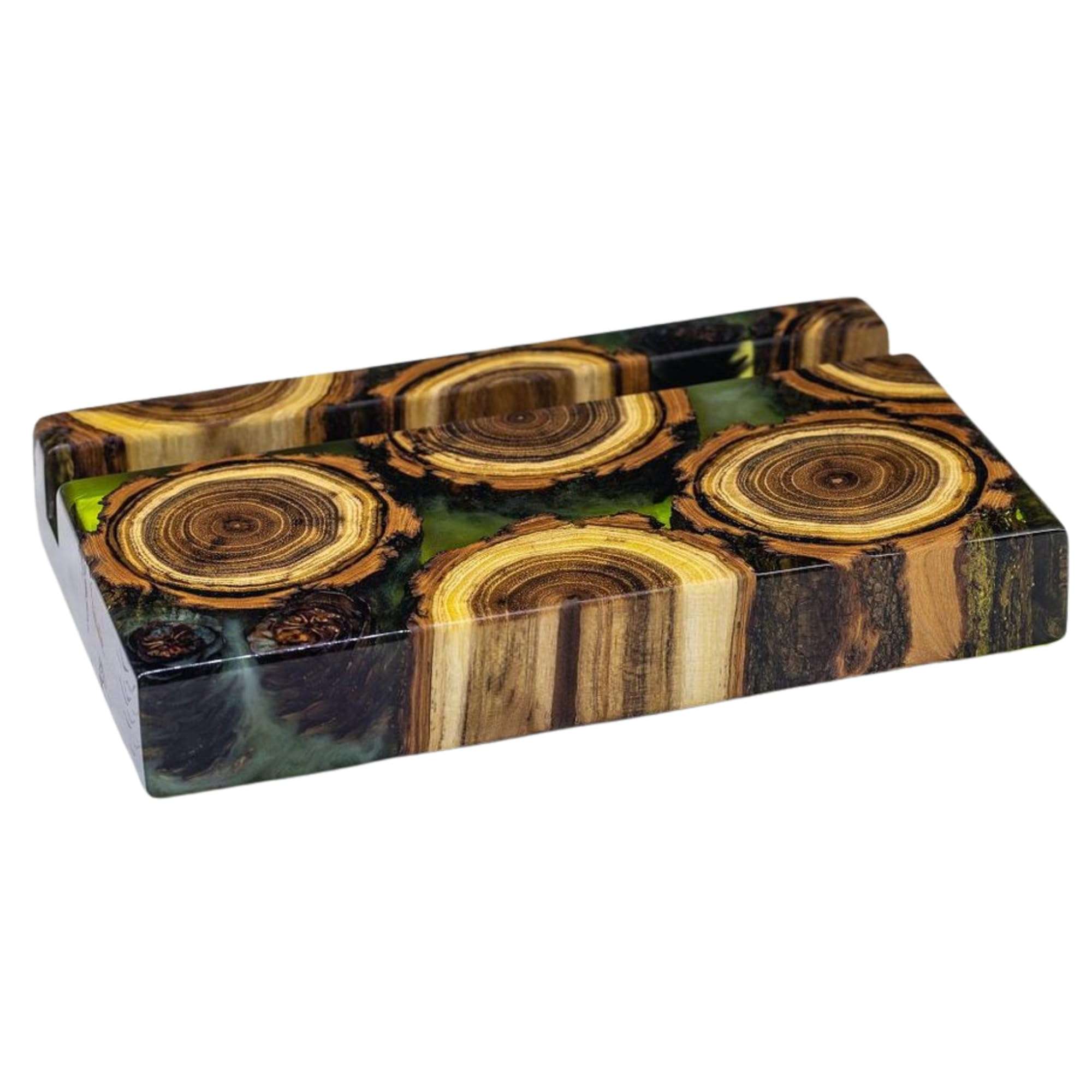 Wood Resin Phone Holder, Epoxy and Wood Phone Stand, Stylish & Portable Phone Stand, Best Holiday Gifts for Employees, Gift for Her Him (Custom) 4