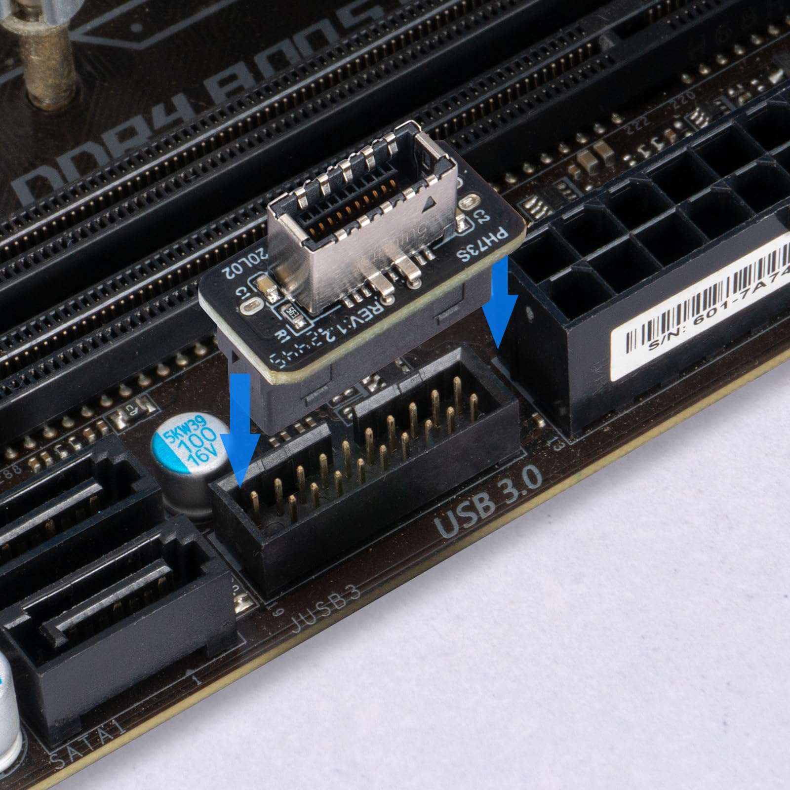 YSIUENG USB 3.2 Gen 1 to Gen 2 Header Adapter [2-Pack] – Vertical USB 3.1 Type-E Key-A to USB 3.0 20 Pin Converter for Type-C Motherboard (Up to 10Gbps) 6