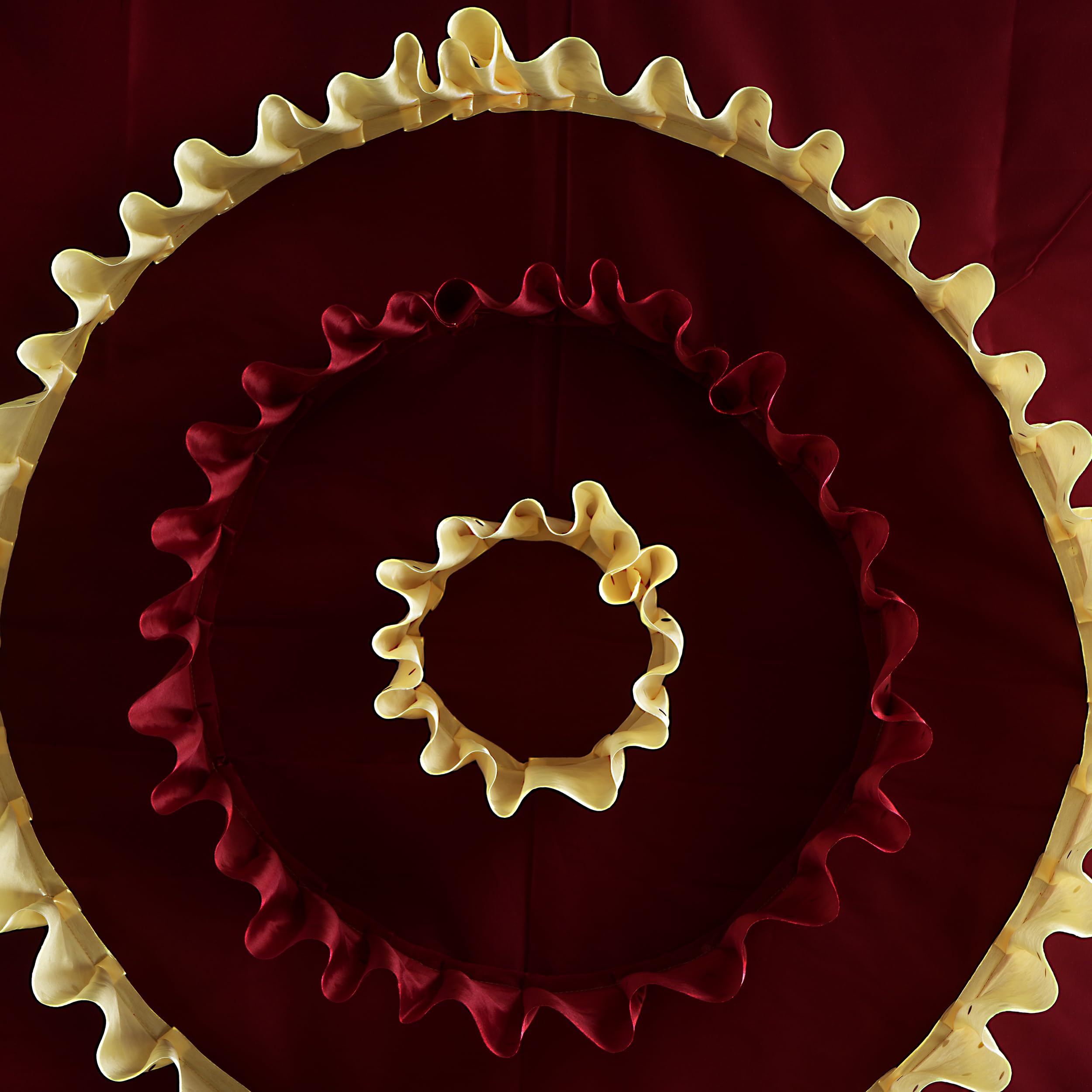 PRIYAKANT SAFAWALA Ganpati Decoration Ceiling Top Jhumar Ideas at Home, Festival, Wedding, Birthday, Diwali, Ganesh Chaturthi Decoration Round Jhumar, [Size, 5 Feet X 5 Feet, Maroon and Fown] 6