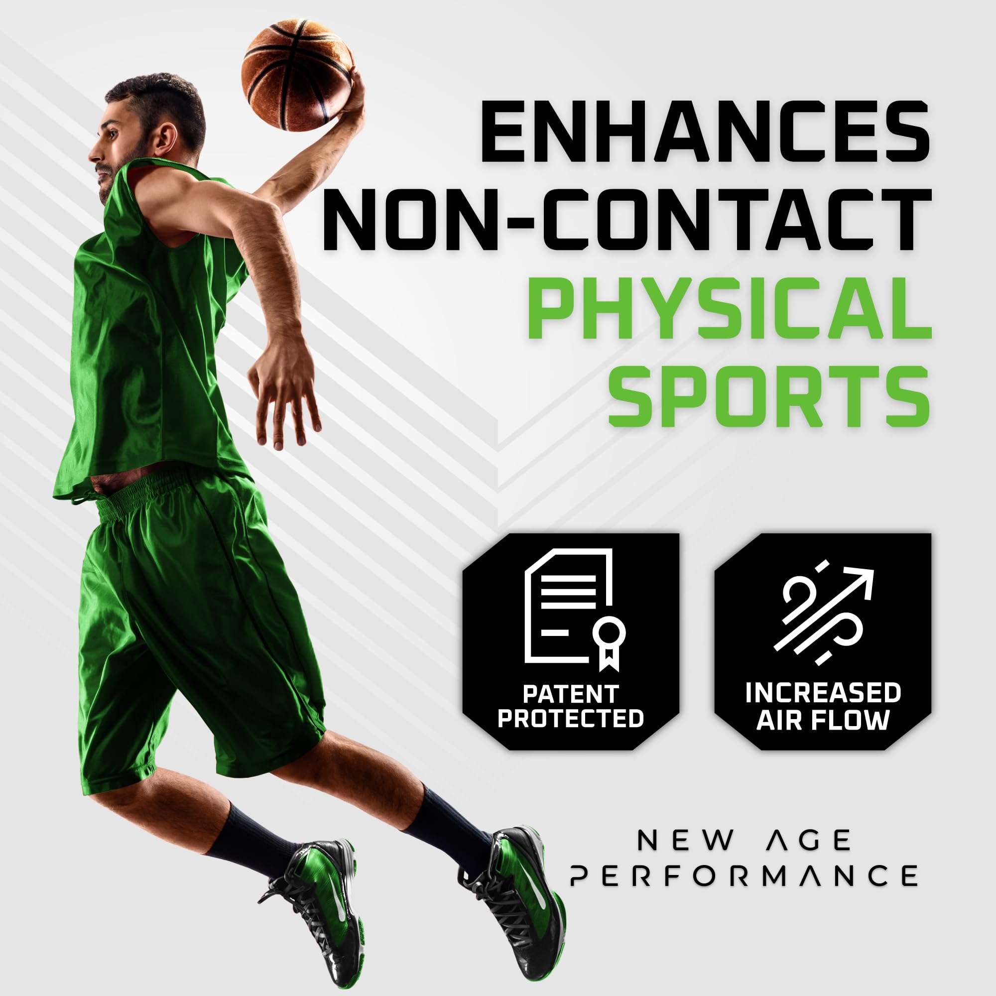 New Age Performance 5DS Core Mid Profile Fitness Mouthpiece, Enhance Athletic Performance for Weightlifting, Endurance, and All Non-Contact Sports, Clear 3