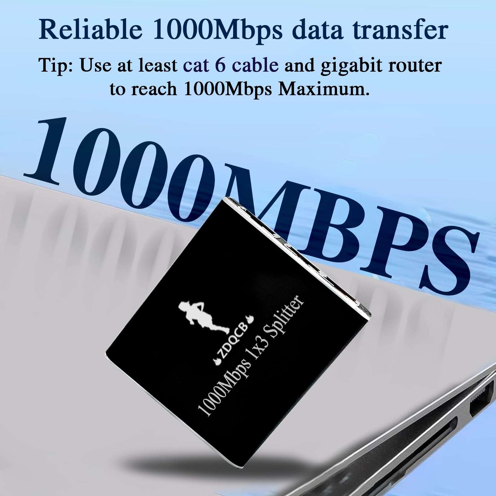 ZDQCB Ethernet Splitter 1 to 3, RJ45 Splitter Adapter Lan Network Internet Splitter 1 to 3, Ethernet Cable Splitter High Speed Internet&Ethernet Switch for Cat5 Cat5e Cat6 Cat 7 Cable(1 to 3 1000Mbps) 4