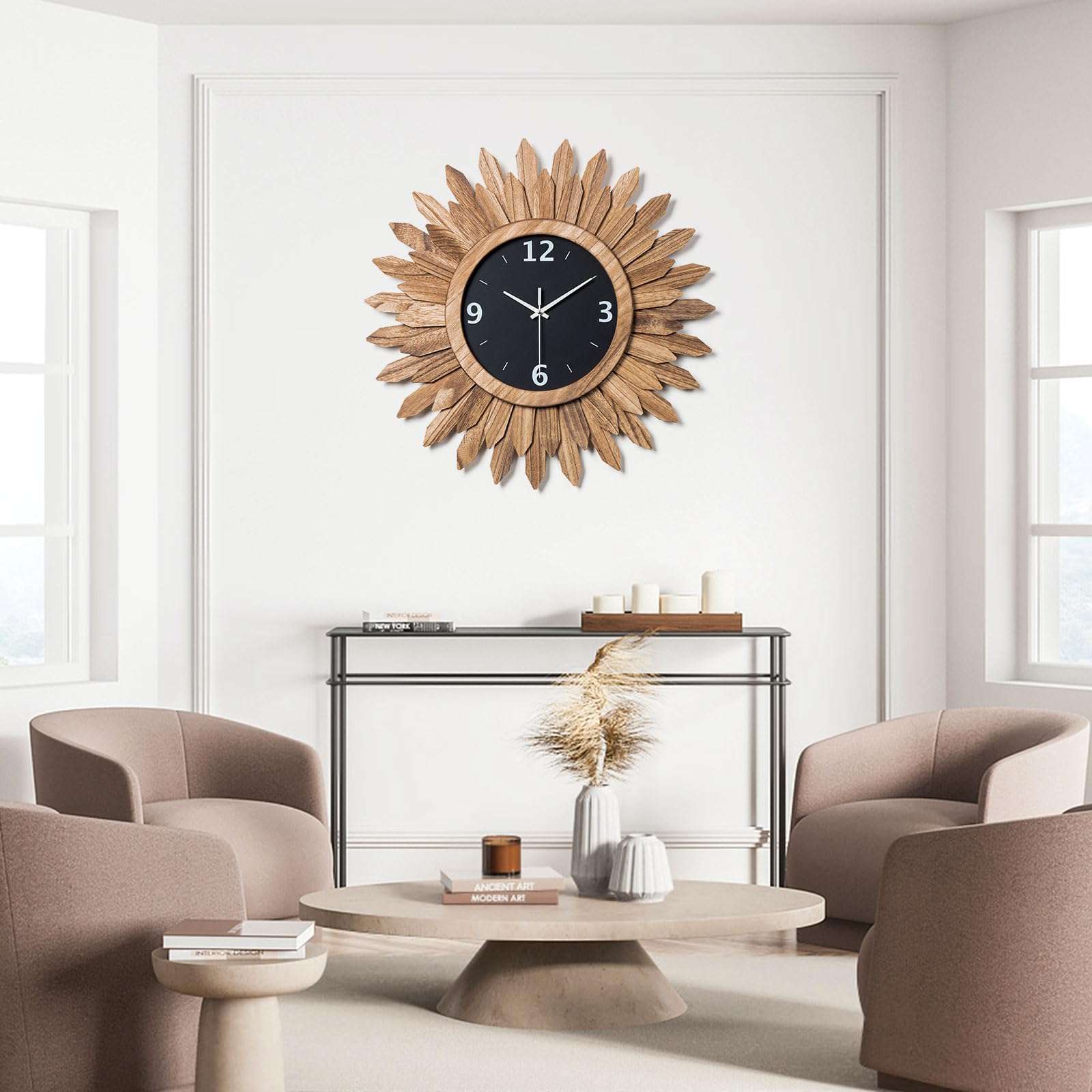 Large Boho Mirror and Large Boho Wall Clock 5