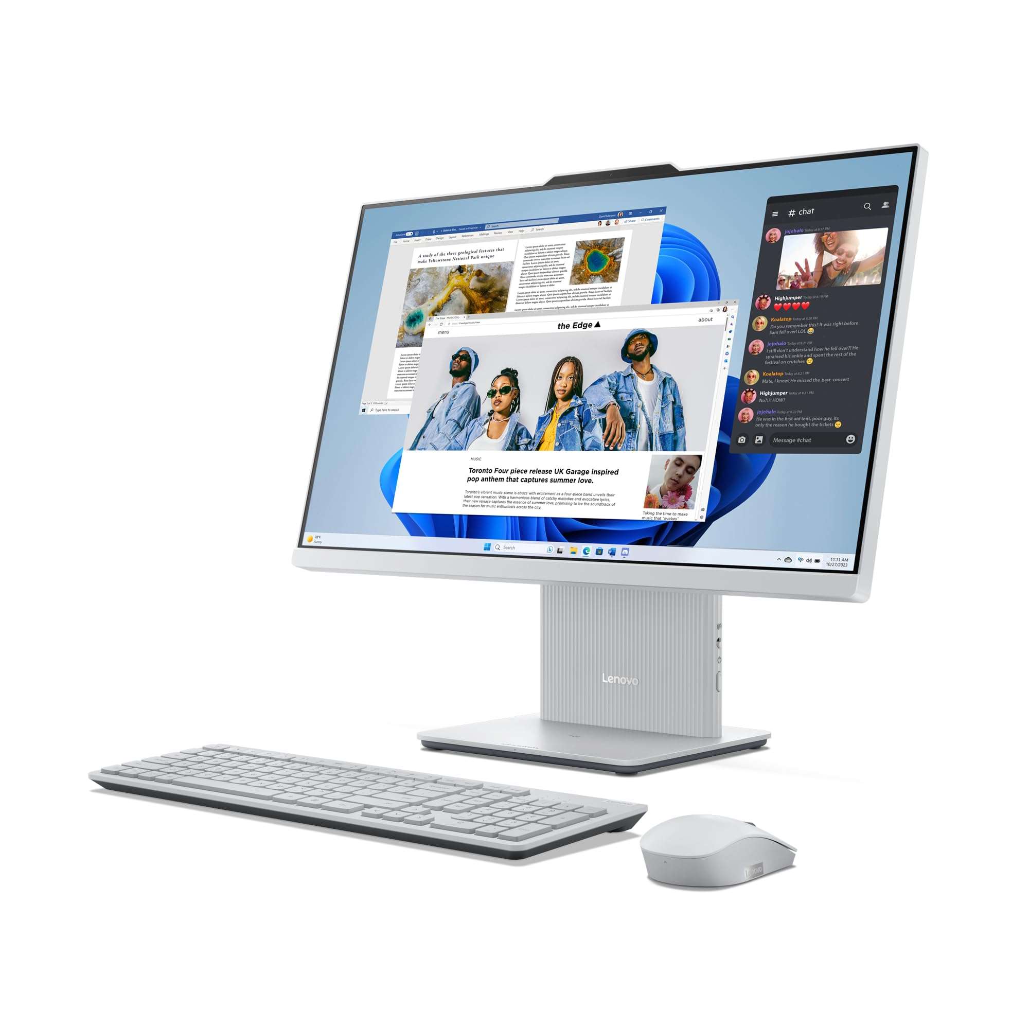 Lenovo Ideacentre AIO AMD Ryzen 7 7735HS 23.8" FHD IPS All-In-One Desktop(16GB RAM/512GB SSD/Win11/Microsoft 365 Basic + Office Home 2024/3Wx2 Speakers/5MP Camera/Wireless Keyboard & Mouse),F0HR008YIN 6