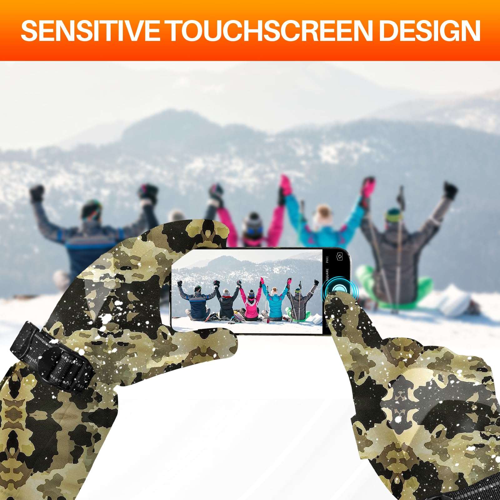 MADETEC Heated Gloves for Men Women, 7.4V 22.2WH Winter Gloves Upgraded Rechargeable Battery, Waterproof & Windproof Electric Heated Glove, Camo Glove for Camping Fishing Hunting Motorcycle 6