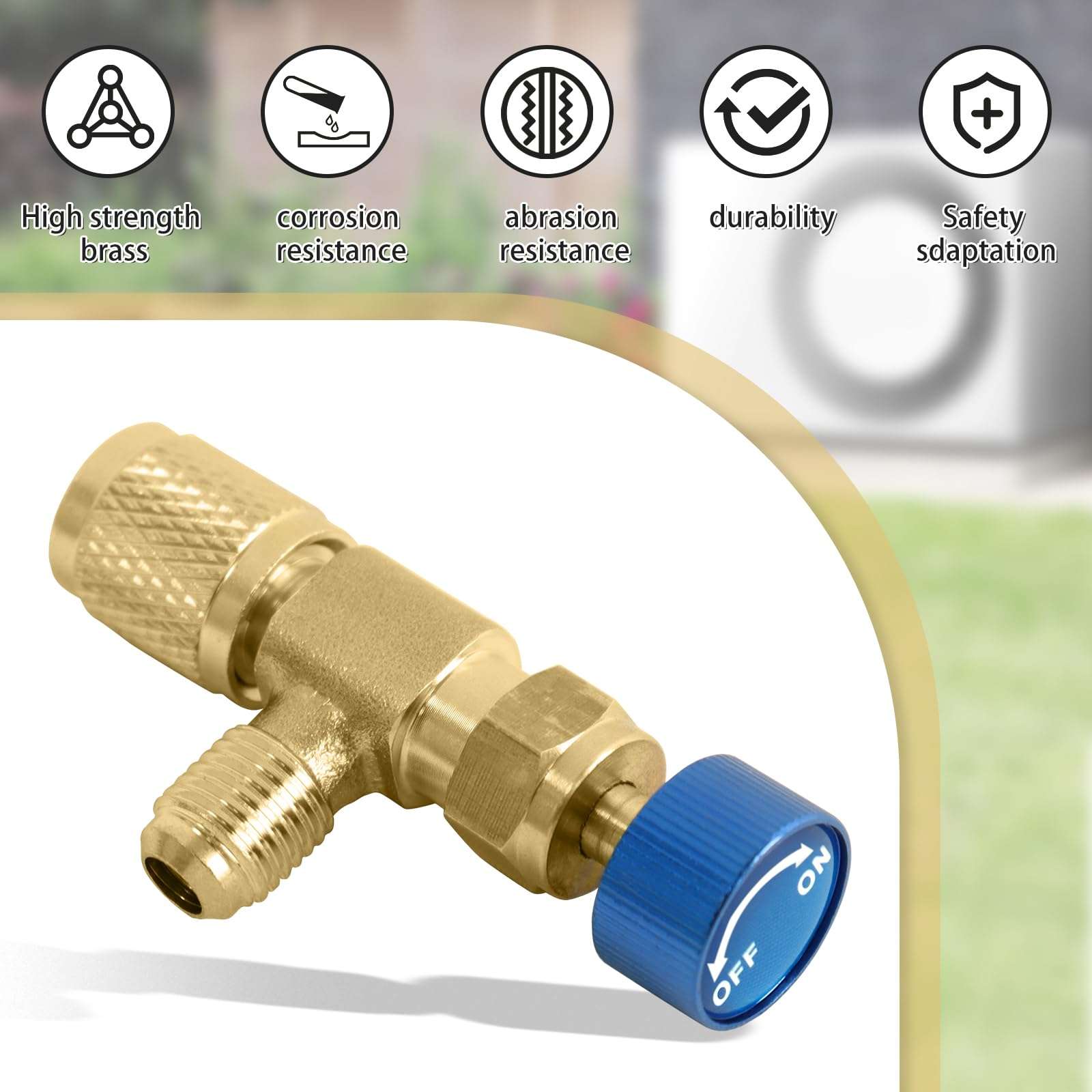 CD2060 Refrigerant Charging Valve - Hvac Core Depressor Valve for R12 R22 1/4" Male to 1/4" Female Refrigerant Charging (Blue) 6