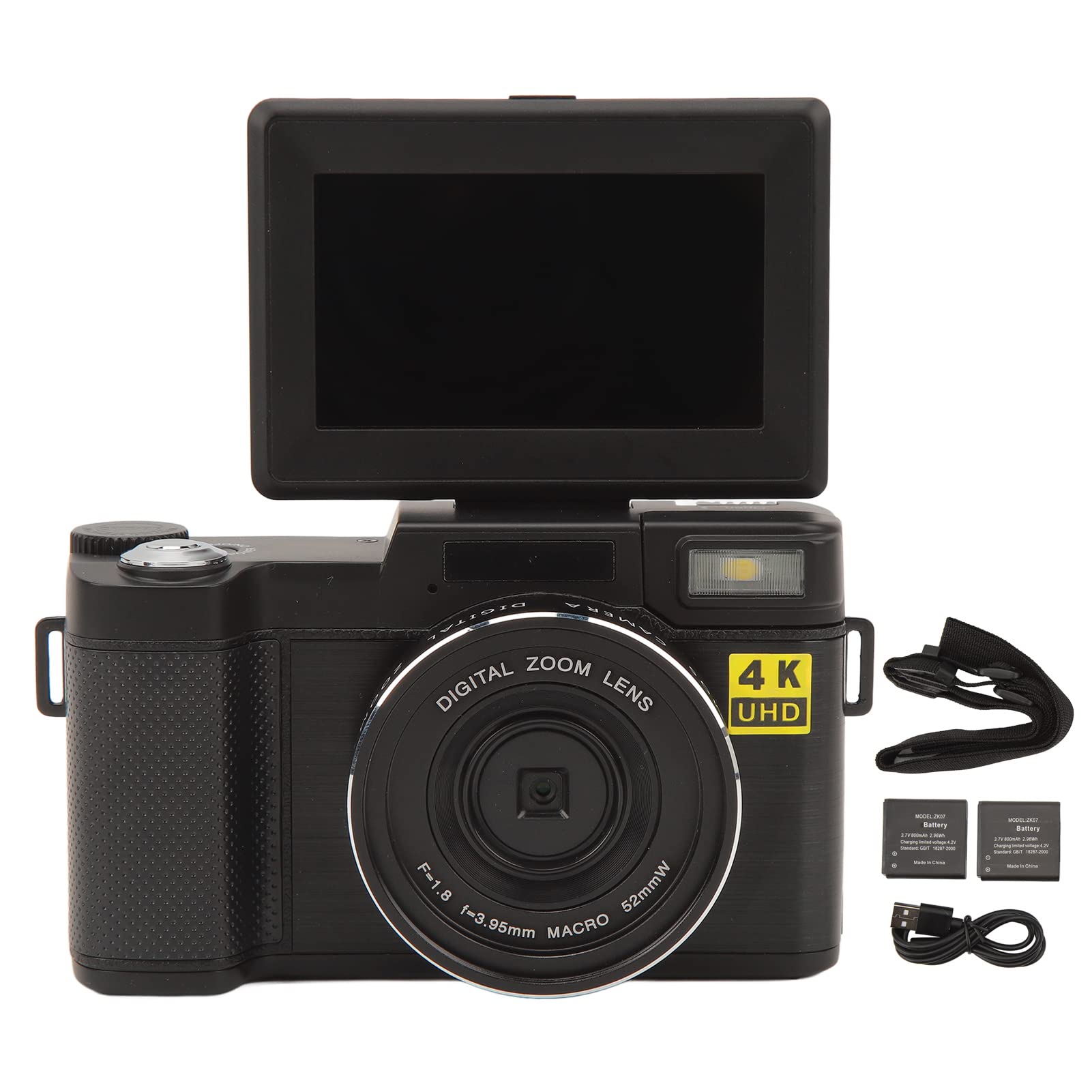 4K Digital Camera, Flip Screen 48MP Vlogging Camera Portrait Selfie for Traveling for Video 6