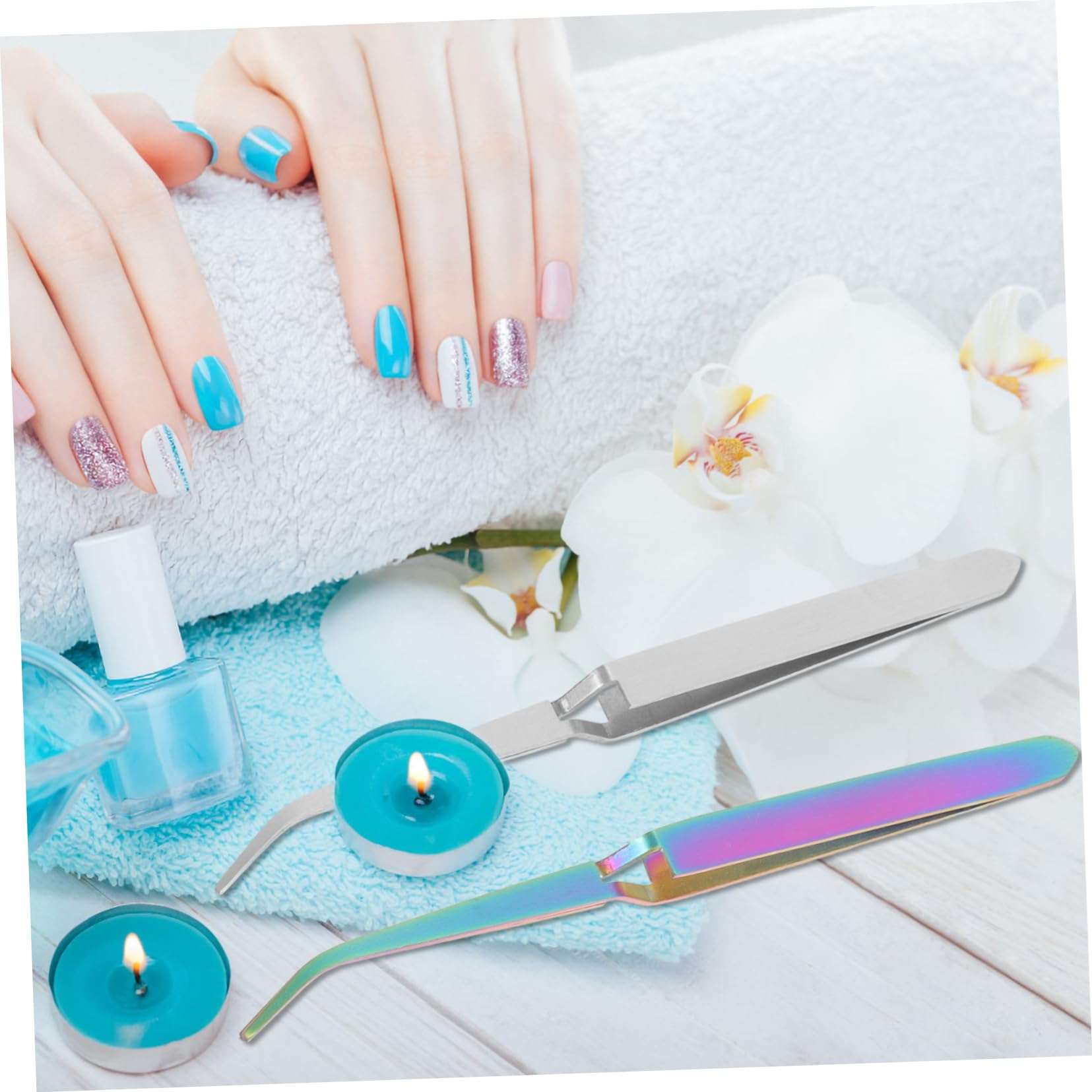 Hemoton 2pcs Nail Shaping Clip Professional Nail Clippers Portable Nail Pinching Clips Manicure Nail Pinching Clips Special Hotfix Rhinestone Tools para Uñas Metal Stainless Steel Gel Girl 5