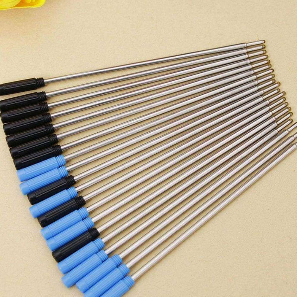 10Pcs Black Ink Ballpoint Metal Pen Refill 1.0mm Length 11.6cm and Short Steel Blue Replacement V8B4 Re Pen Refill Office Supplies Writing and Correction Supplies 5