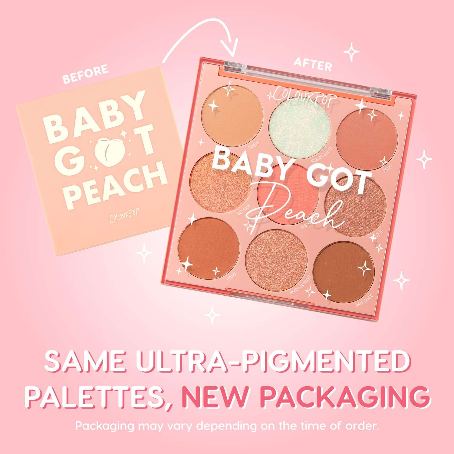 ColourPop Baby Got Peach Eyeshadow Palette - Orange & Coral Shadows with Metallic, Matte and Glitter Finishes - High-Pigment Eye Makeup with a Long-Wearing Formula (0.3 oz) 3