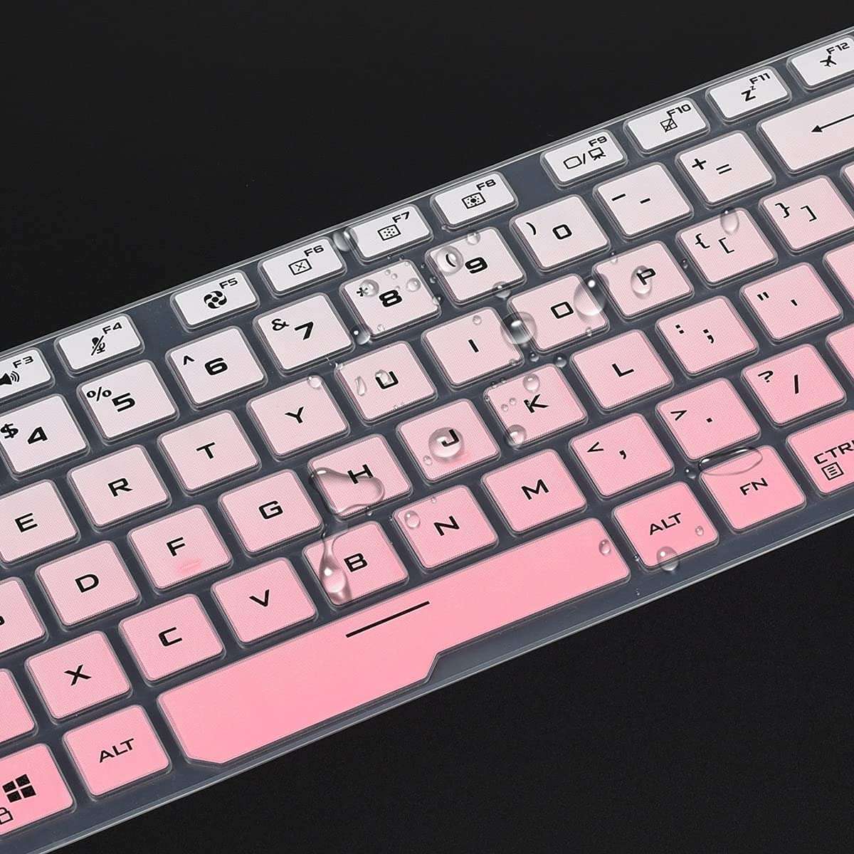 Justec Keyboard Cover Fit with ASUS TUF Gaming A15 TUF506 TUF506IV TUF506IU FA506 FA506IH FA506II, TUF Gaming F17 FX706 FX706LI, TUF Gaming A17 TUF706 TUF706IU TUF706IH Series - Gradient Pink 4