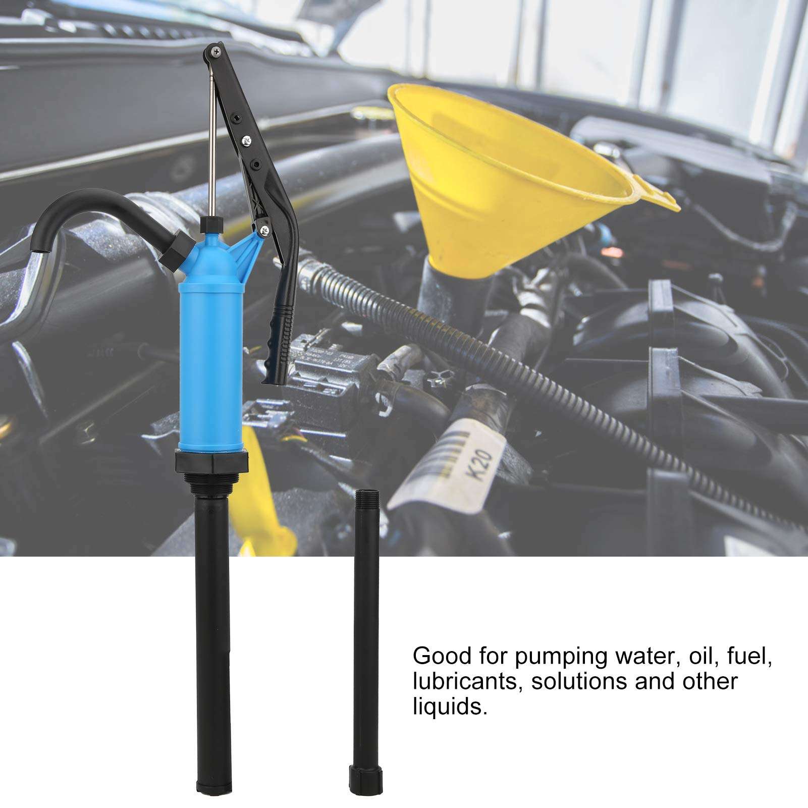 Oil Pump Machine, 40-60L / Min Lever Action Barrel Drum Pump Manual Adjustable 55 Gallons for Conveying Pumping Water Oil Fuel Lubricants Solutions and Other Liquids, 132 cm / 52 inch 5