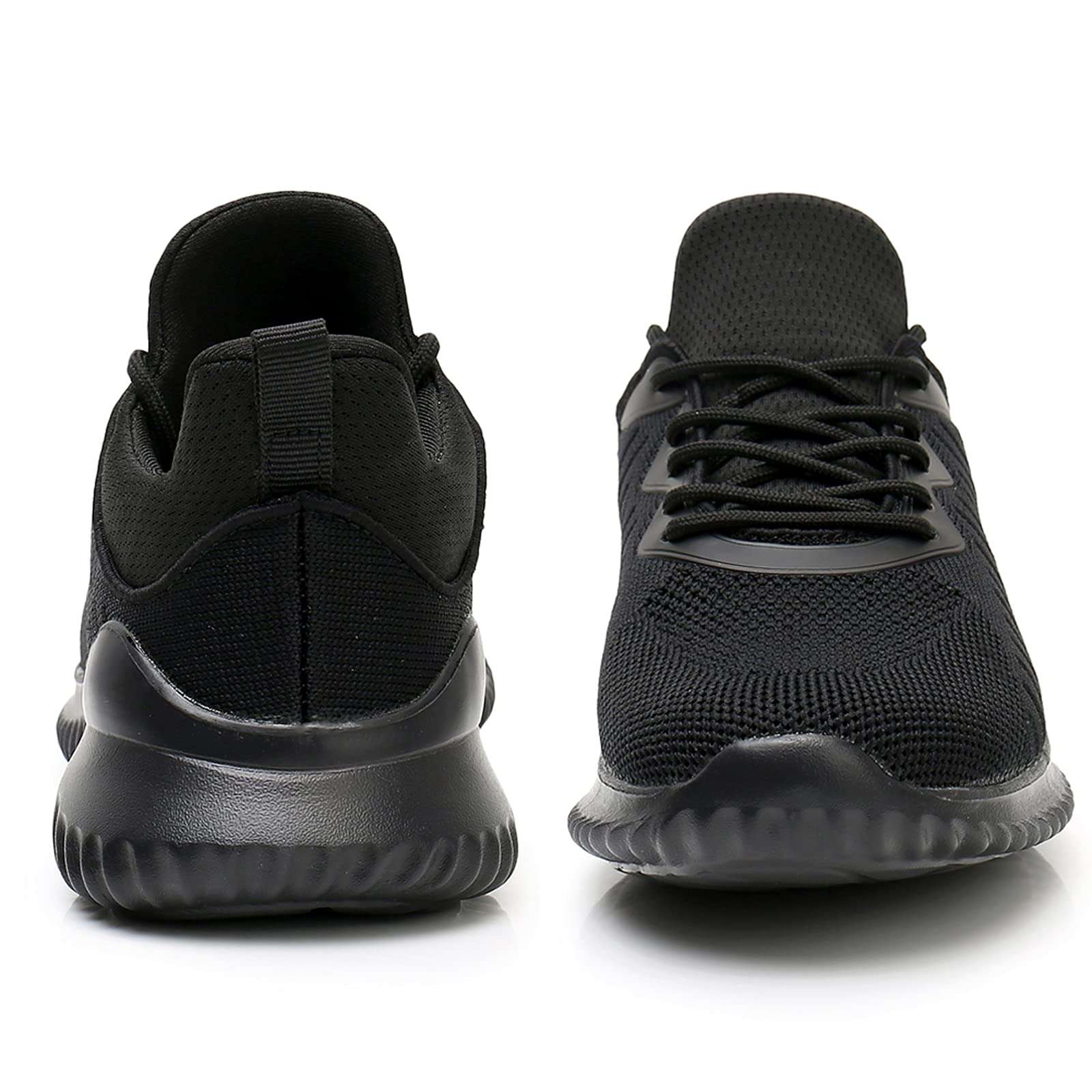 Akk Womens All Black Sneakers - Walking Tennis Shoes Breathable Mesh Running Shoes for Nurses Sports Gym Workout Size 5.5 4