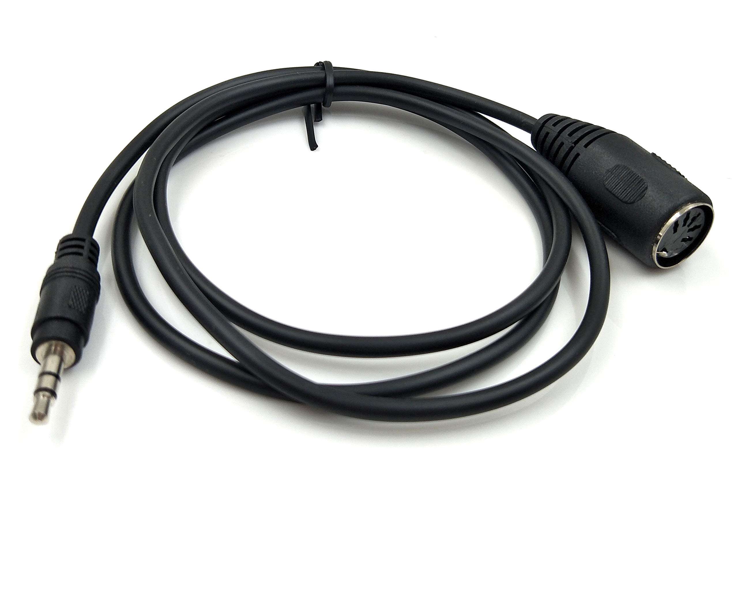 Poyiccot 3.5mm to 5 Pin DIN Female Cable, 5 pin DIN Female to 3.5mm Male Connector Jack Plug Wire Cord for MIDI Keyboard (1m /3.3feet) 3