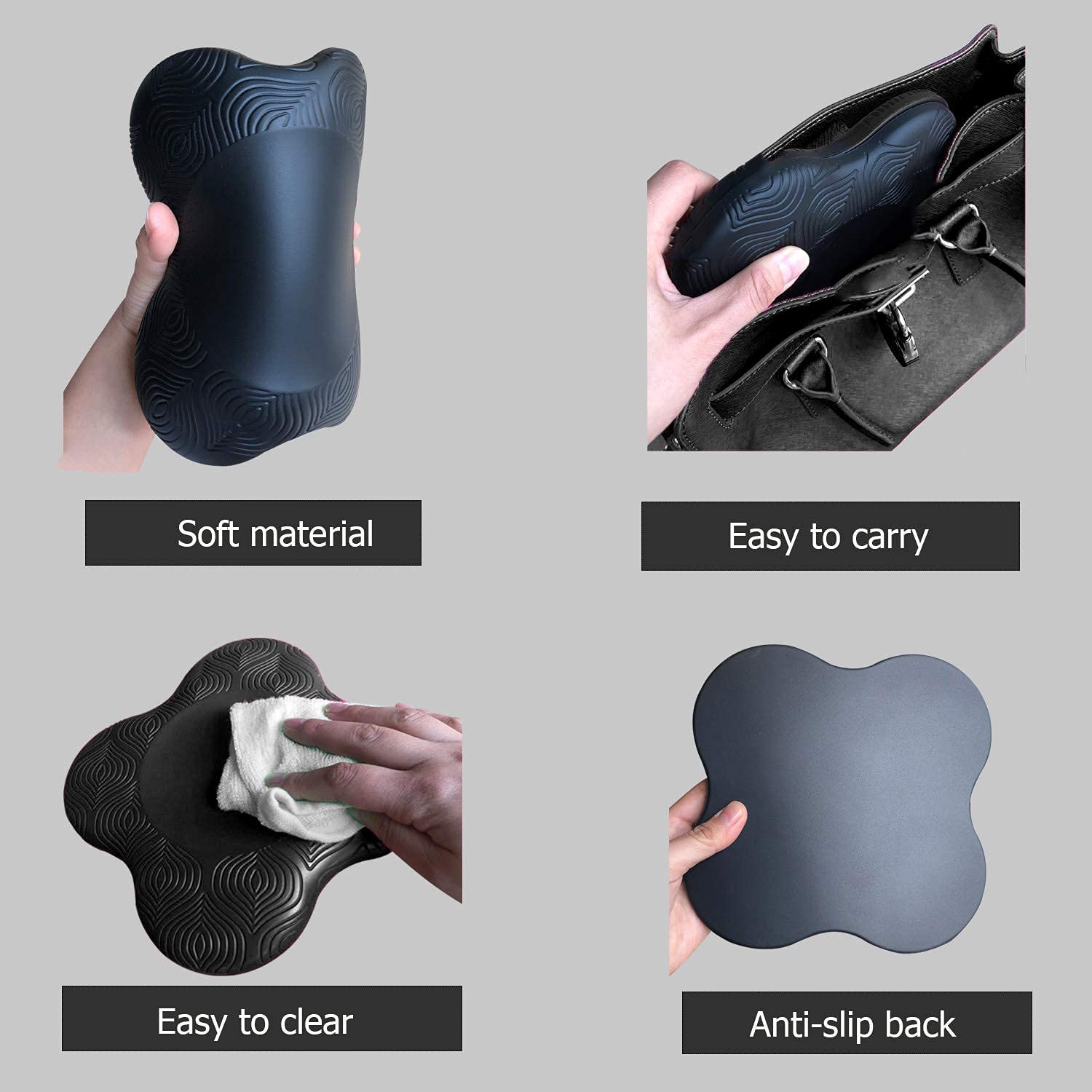 Zealtop Yoga Knee Pads Cushion Extra Thick for Knees Elbows Wrist Hands Head Foam Yoga Pilates Work Out Kneeling pad (Black 2packs) 6