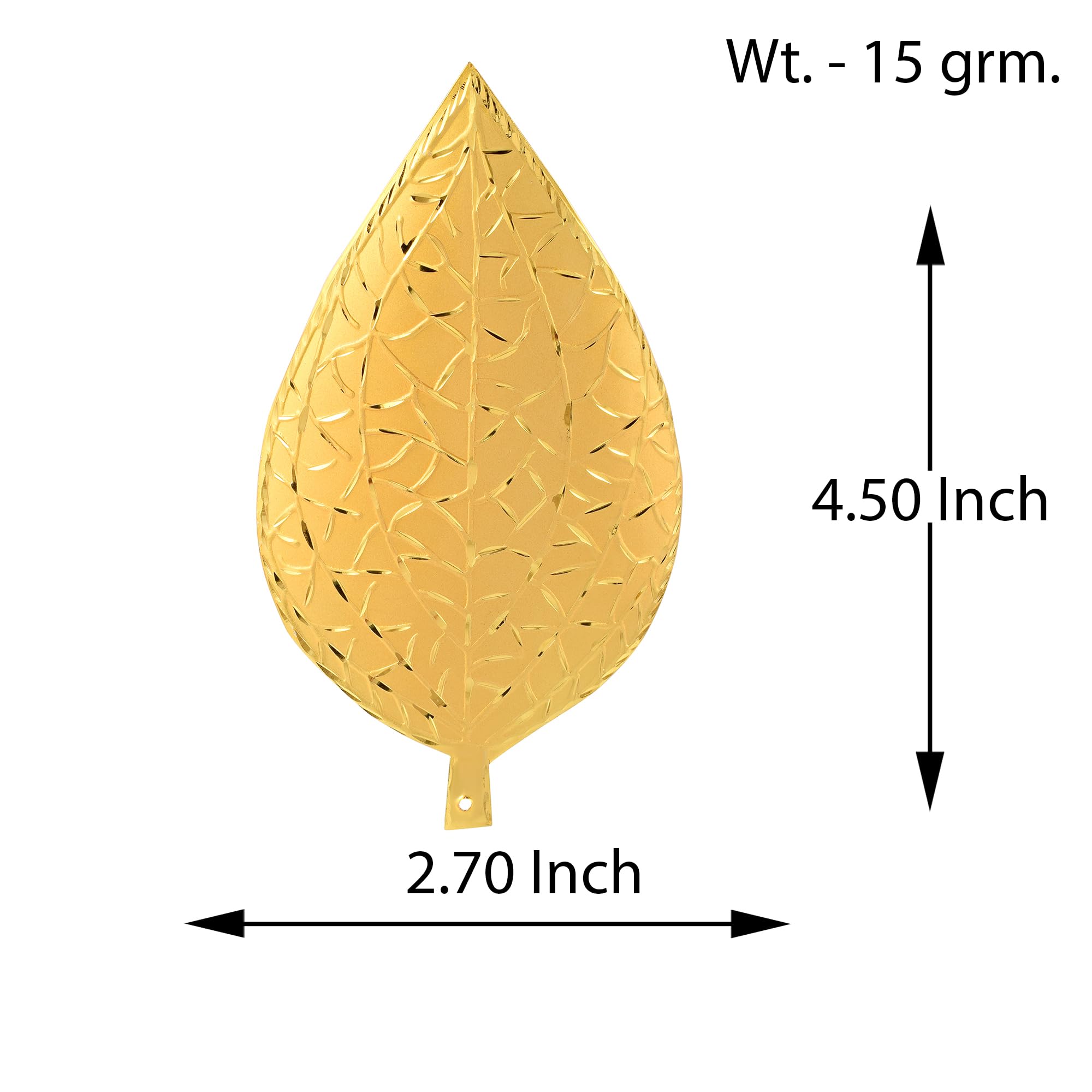 Memoir Brass Gold Plated Mango Leaf pan patta Hindu Puja Item Home Temple Decor Spiritual (HDSC5248) 6