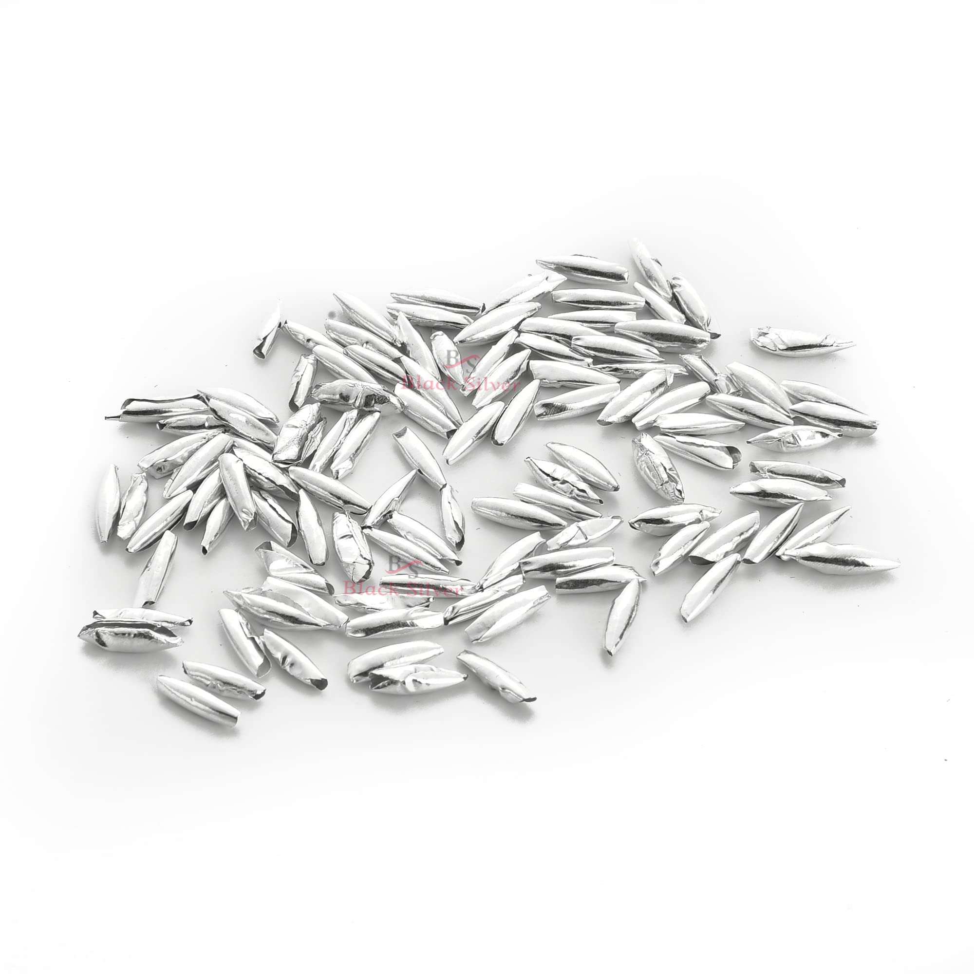 Black Silver 925 Pure Silver 108 Rice/Chawal Ke Daane for Home Decor, Pooja, Gift Purpose & Donation 1
