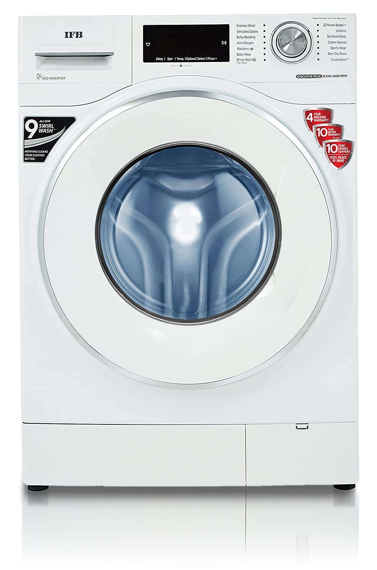 IFB 8.5 kg 5 Star Fully-Automatic Front Loading Washing Machine (EXECUTIVE PLUS VX ID, White, In-Built Heater, 4D Wash technology) 1