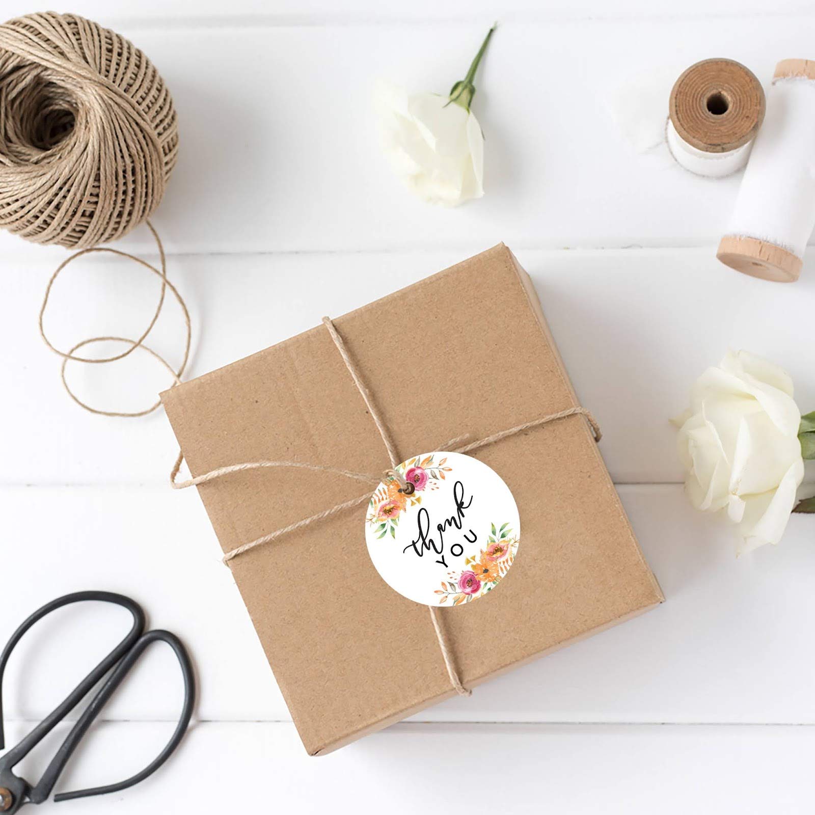 Andaz Press Autumn Fall Watercolor Baby Shower Party Collection, Round Circle Gift Tags, Thank You, Autumn Floral Bouquet Graphic Design, 24-Pack 5