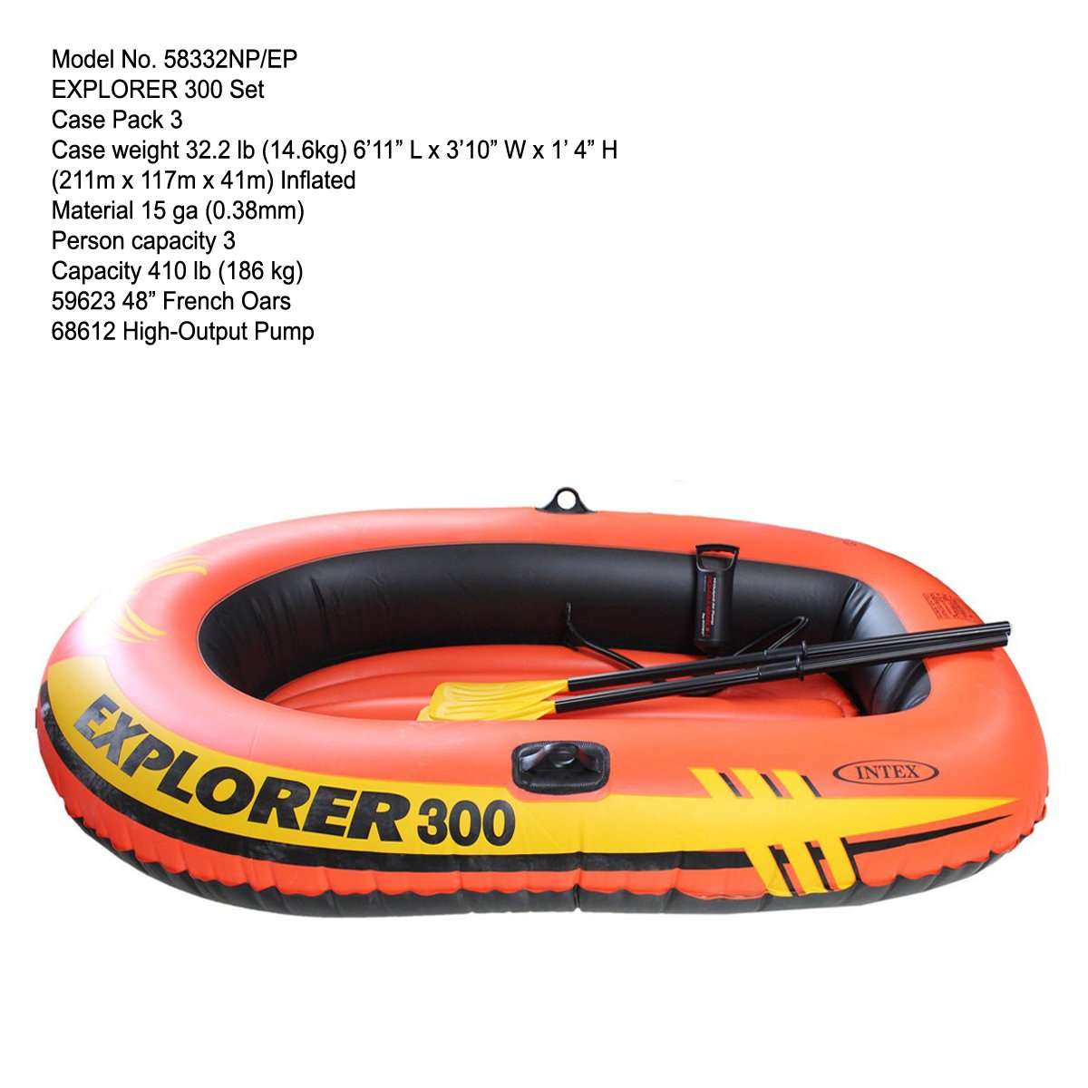 Intex Inflatable Explorer 300 Boat, Multi Color 4