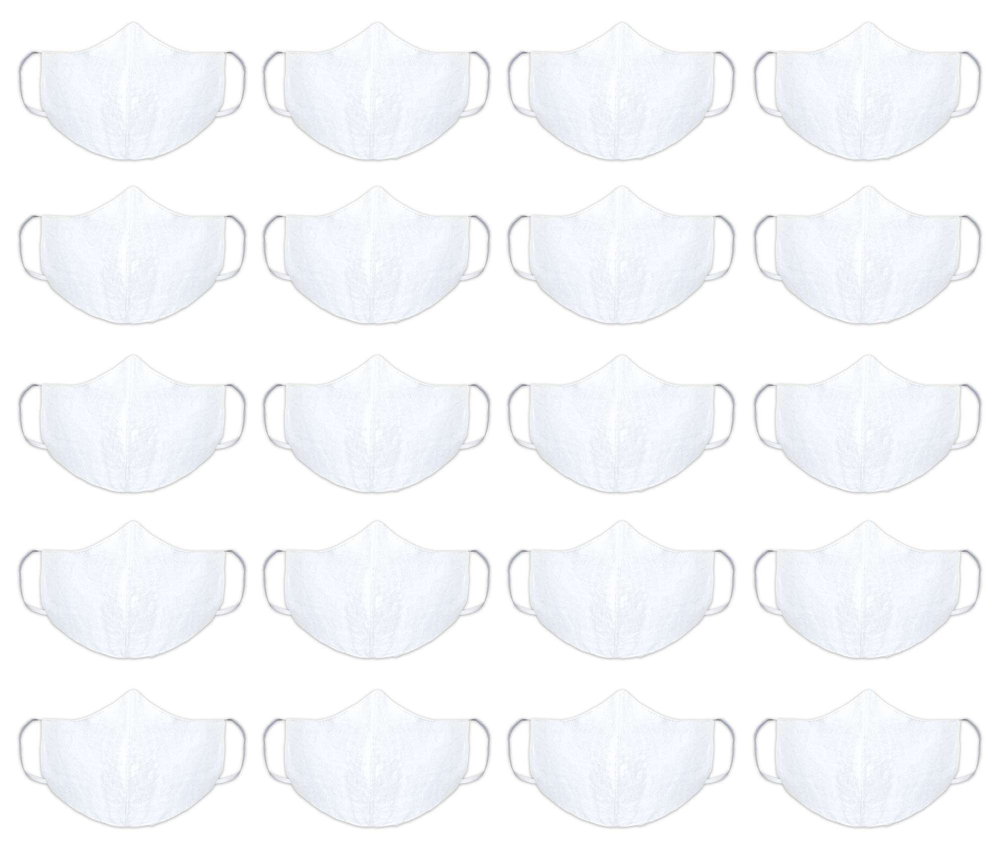 Kuber Industries 100% Cotton 2-Layer Reusable Anti Pollution Mask (Pack Of-20 White)-MASK46269 1