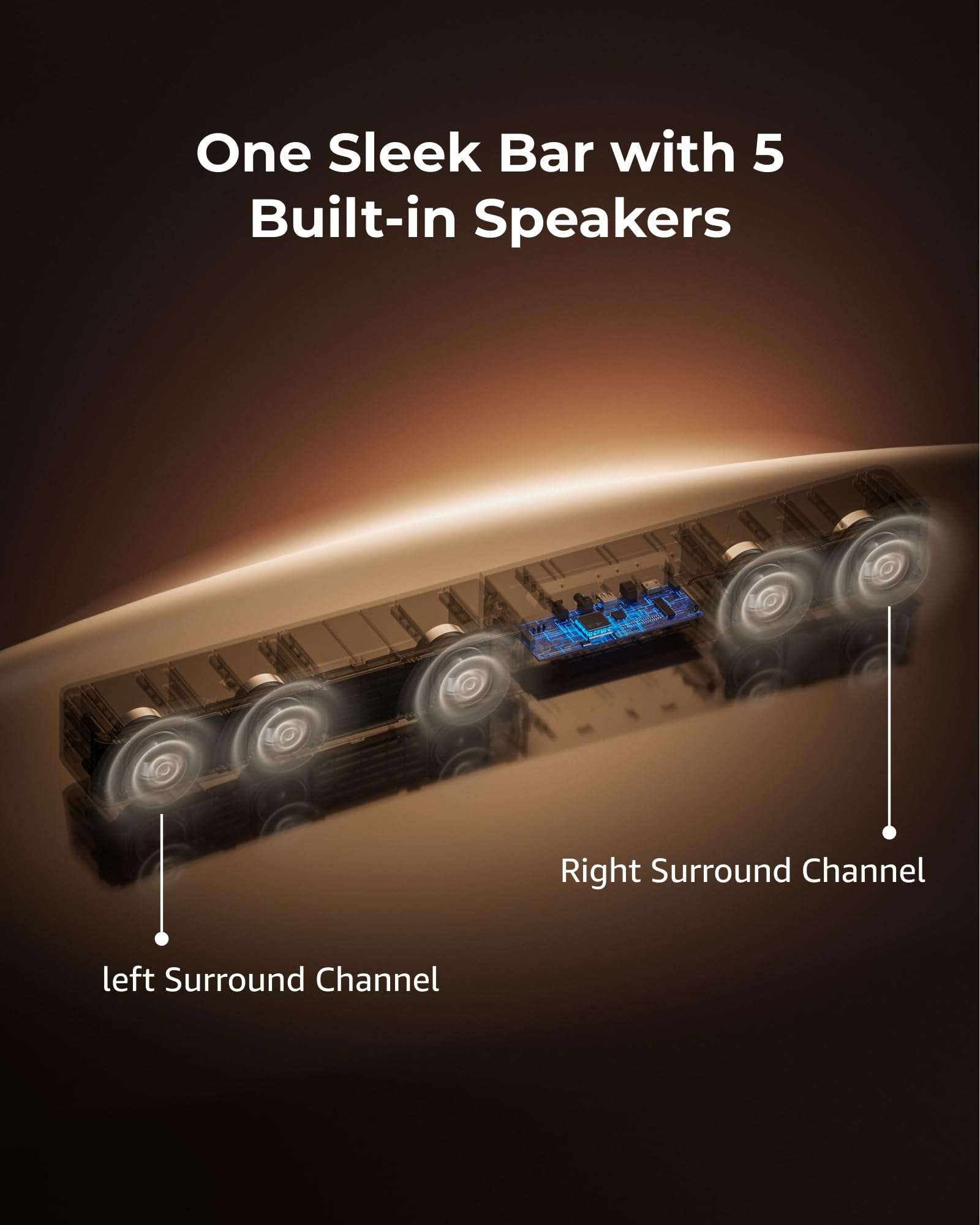 ULTIMEA 5.1ch Soundbar, with Dolby Atmos, Sound Bar for Smart TV with Subwoofer, Adjustable Bass, Home Theater Surround Sound System, 300W Peak Power, App Control, BT 5.4, Poseidon M60 (2025 Model) 4