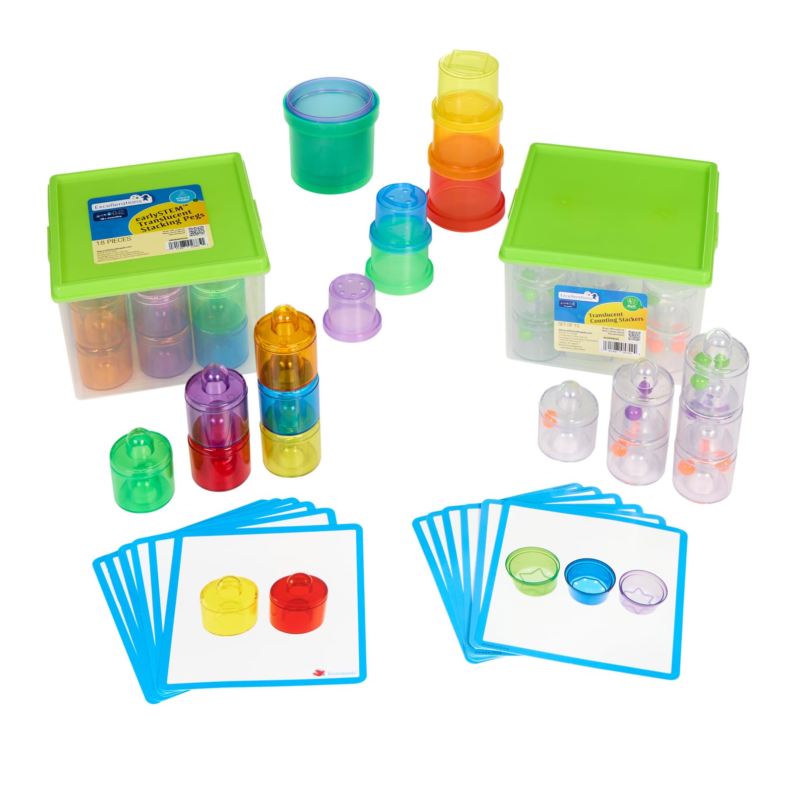 Excellerations Translucent Counting & Color Sorting Set - 42 pcs