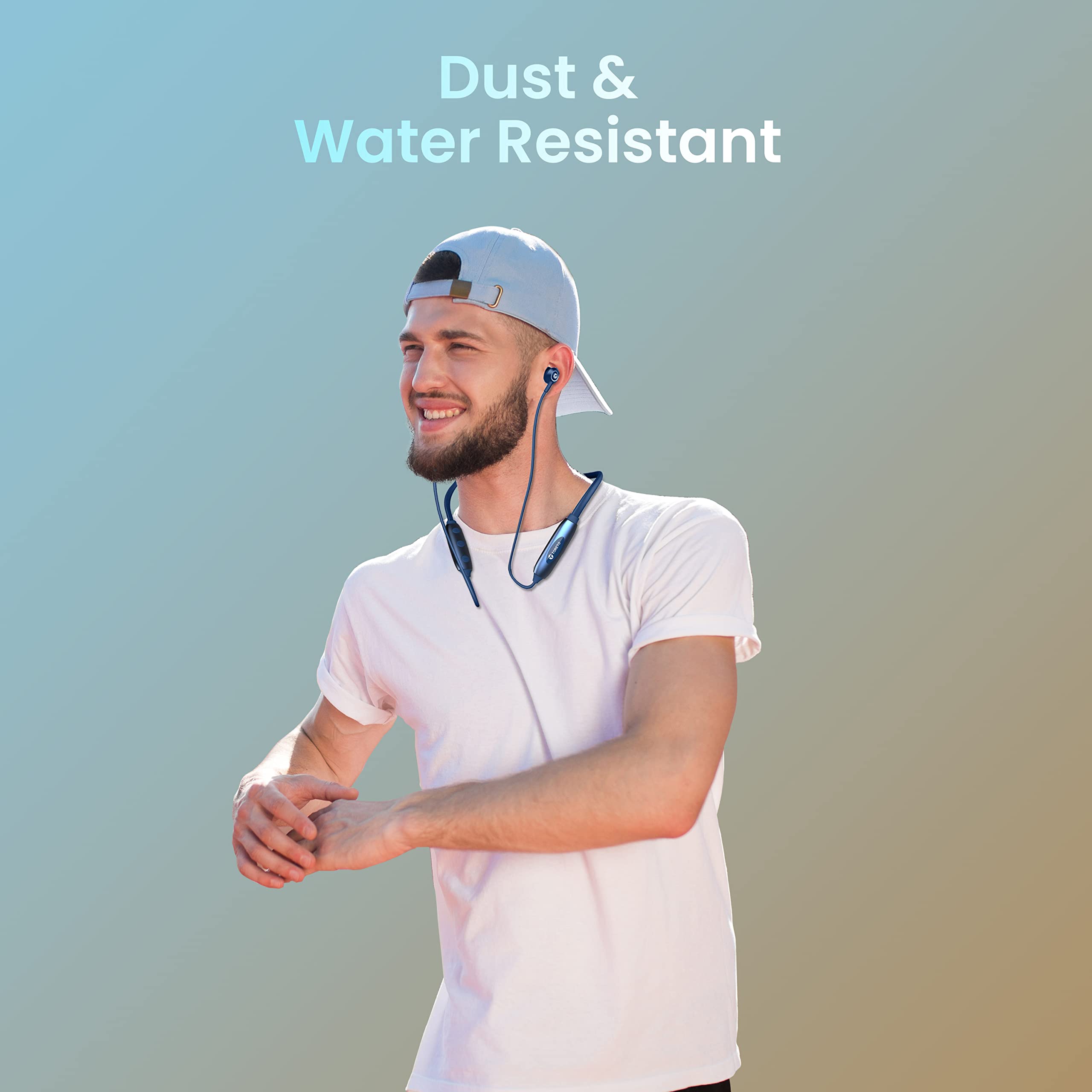 Toreto Alpha Lite (TOR 230) in Ear Bluetooth Neckband with Dedicated Gaming Ultra-Low Latency Mode | Type C Fast Charge | 30 Hours Playtime | Clear Sound | Water & Dust Resistant (Blue)… 3