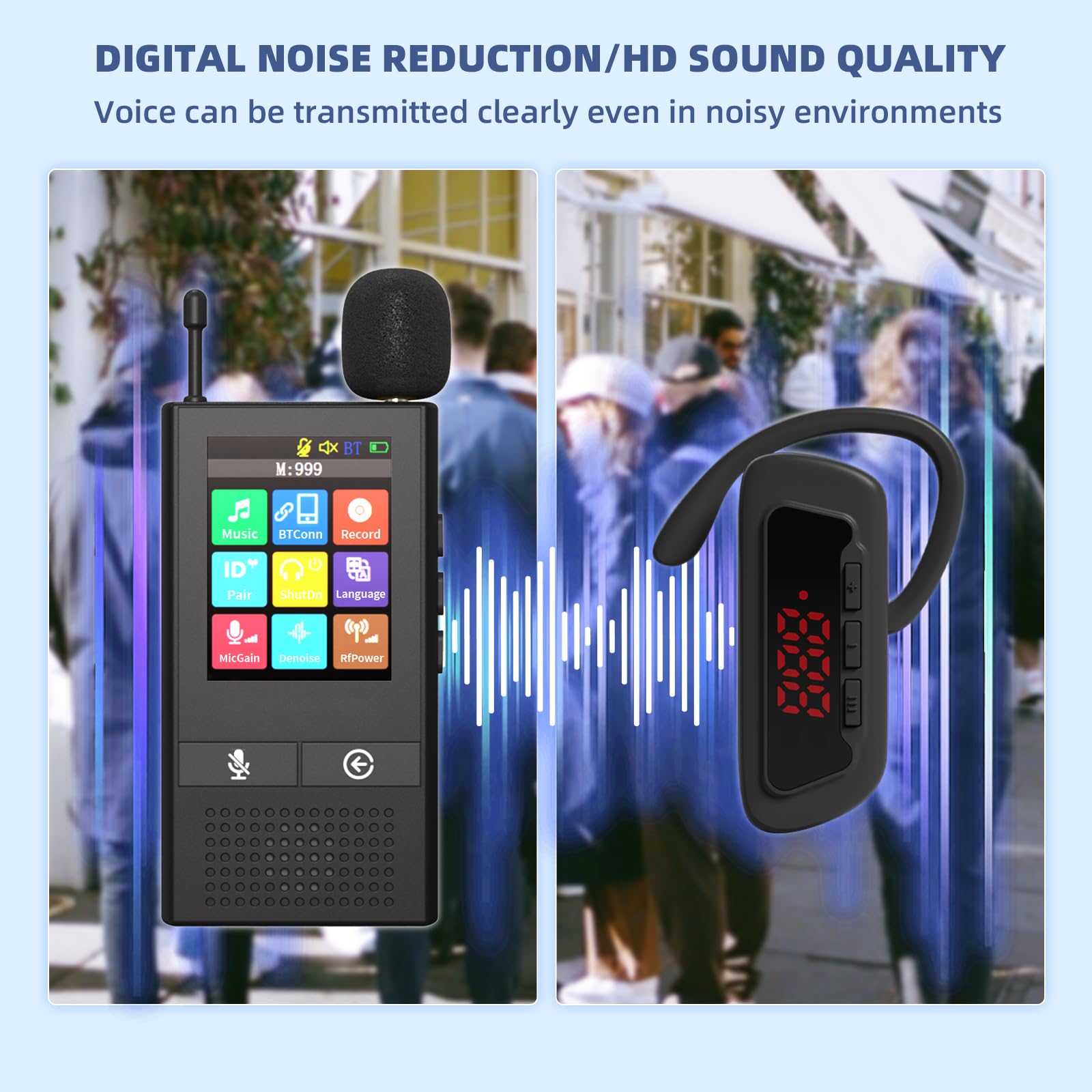 PANDAAR Tour Guide System, Wireless Tour Guide Headsets for Church/Museume/Tour Group, 2.4" Touch Screen, 656ft Range, 21 Slot Charging Base, 24H Battery(2 Transmitter & 20 Receivers) 6