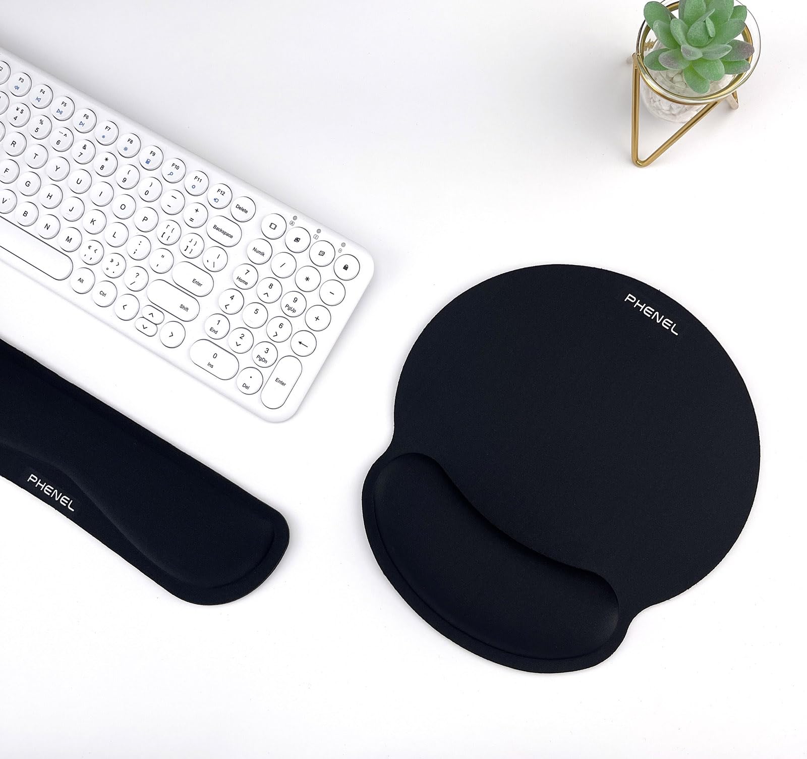 Phenel Premium Memory Foam Keyboard and Mouse Wrist Rest Pads Set- for Wrist Support on Computer, Laptop, Office, Playing Games,Pain-Reducing,Easy Gliding,Portable,(Pack of 2) 6