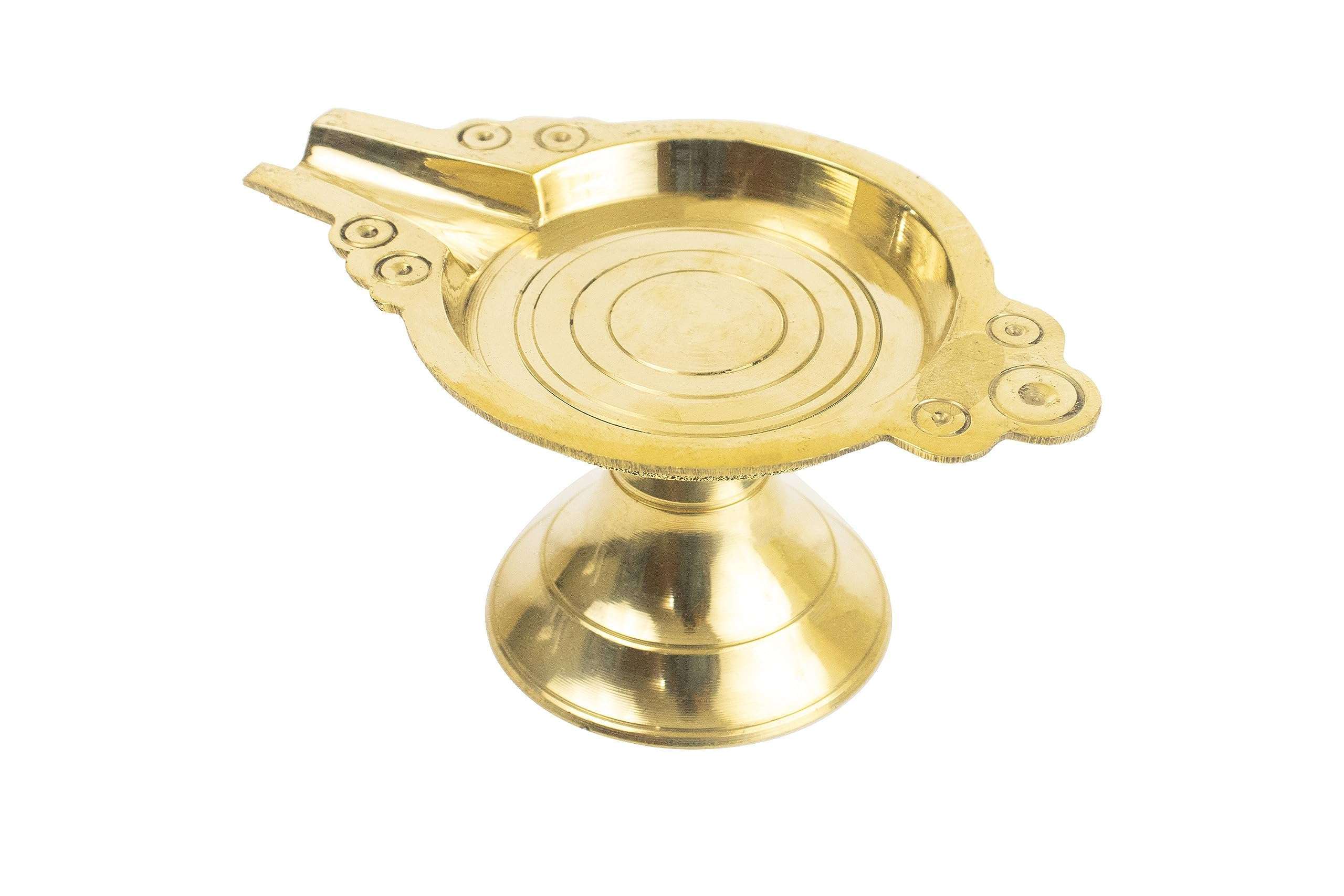 Putrika Brass Abhishek Patra Plate Tray | PurnaPatra Stand | chowki stool for God Idols Tirumanjana Plate Stand |Somasutra Peetam mandir – 6.5 CM diameter 1