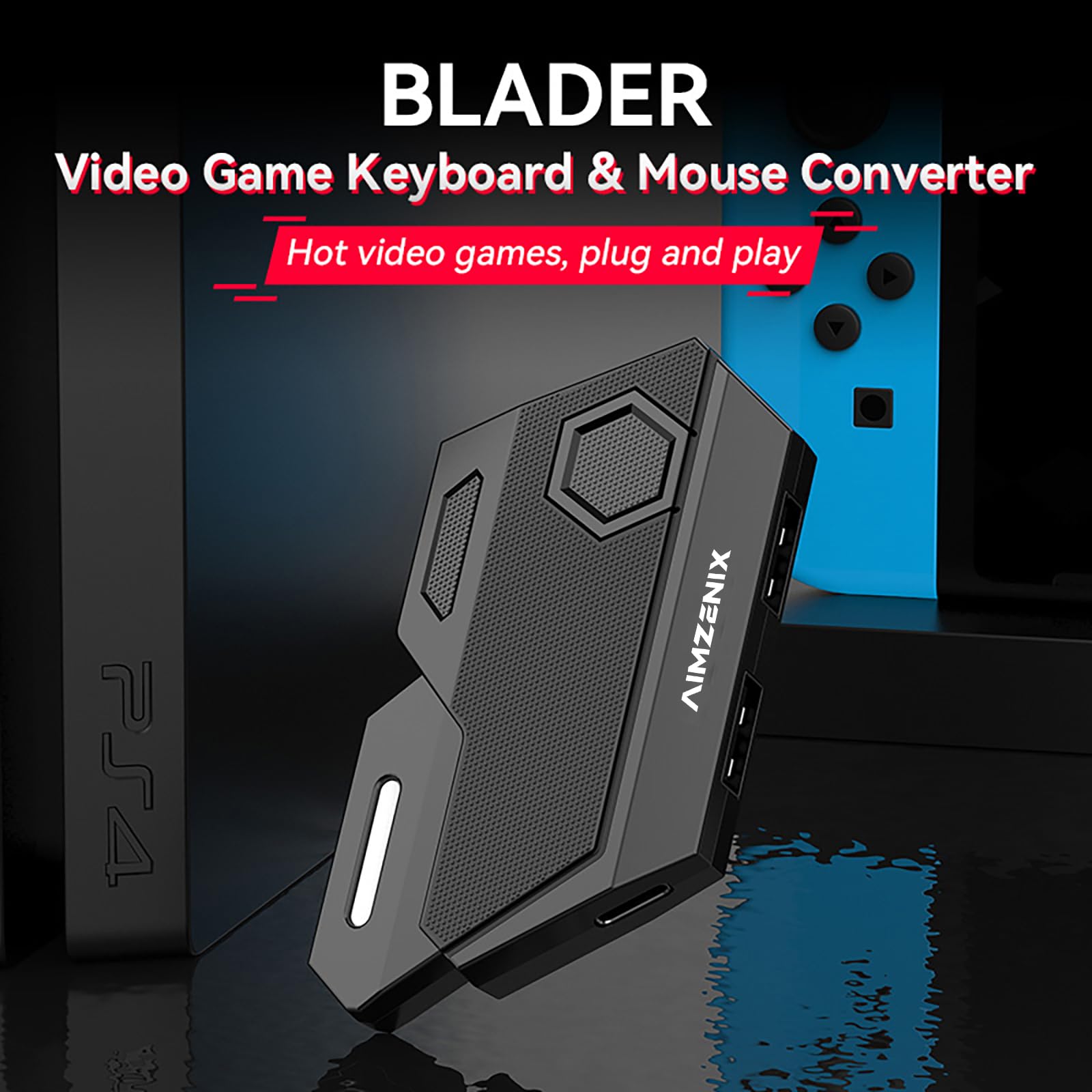 Dpvisn AIMZENIX Keyboard and Mouse Adapter Compatible with Nintendo Switch/Xbox Series (X/S)/Xbox One/PS4/PS3, Video Game Converter, Adjustable Mouse Sensitivity, Support Customize Keys 3