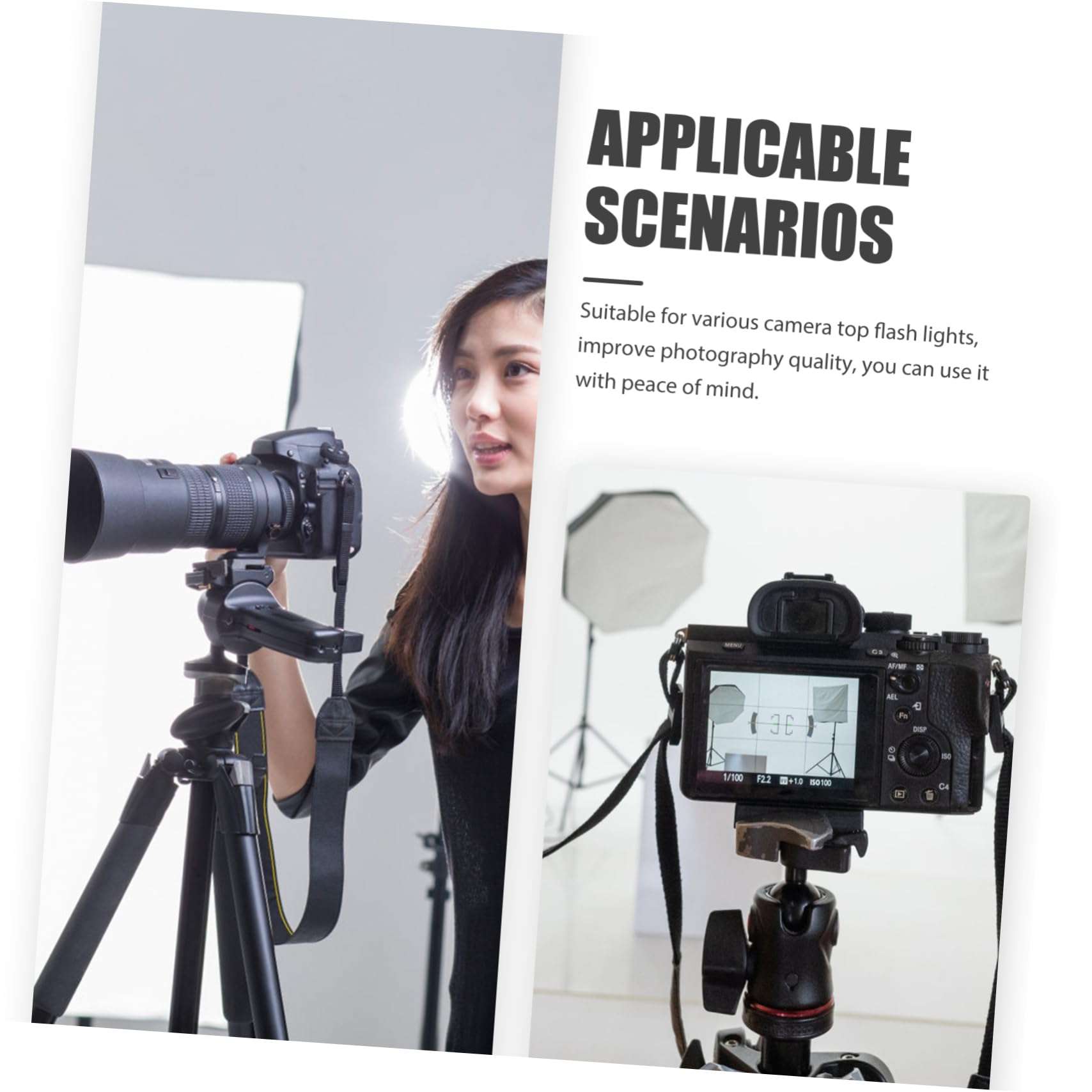 DOITOOL Camera Lamp Softbox Camera Flash Selfie Light LED Stand Flashes Kit Cube Clip Bright USB Rechargeable Picture Cover Video Backdrops Photostick Studio Flash Reflector Diffuser Iron 4