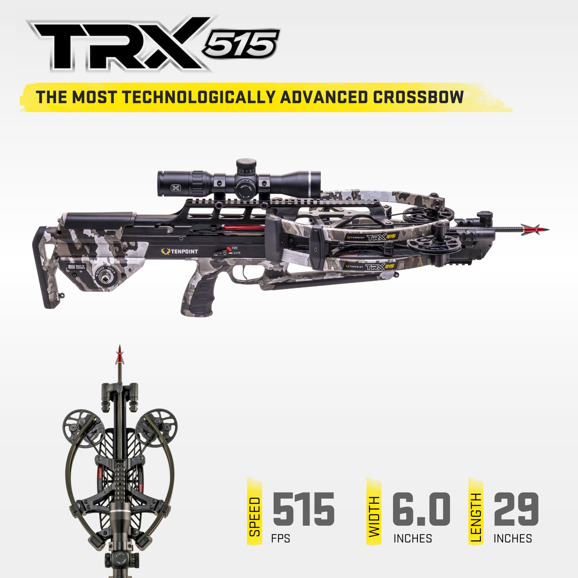 TenPoint TRX 515, Vektra - 515 FPS - Fastest, Most Accurate, Most Advanced Crossbow in The World - Includes ACUslide MAXX, EVO-X Elite Scope & Three CenterPunch HPX Carbon Arrows 4