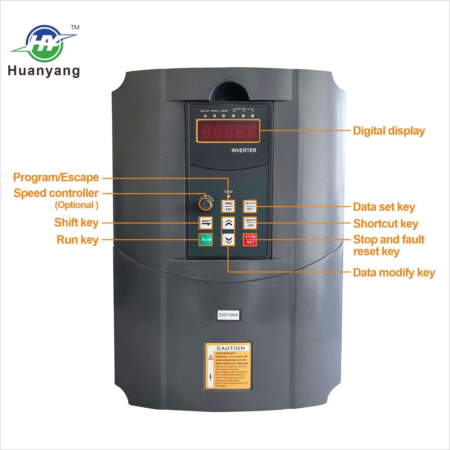 HY HUANYANG VFD Vector 1/3-Phase to 3-Phase Converter, for (≤15HP Motor) Speed Control,220V Input/Output(GT Series 15KW,20HP Model) 6