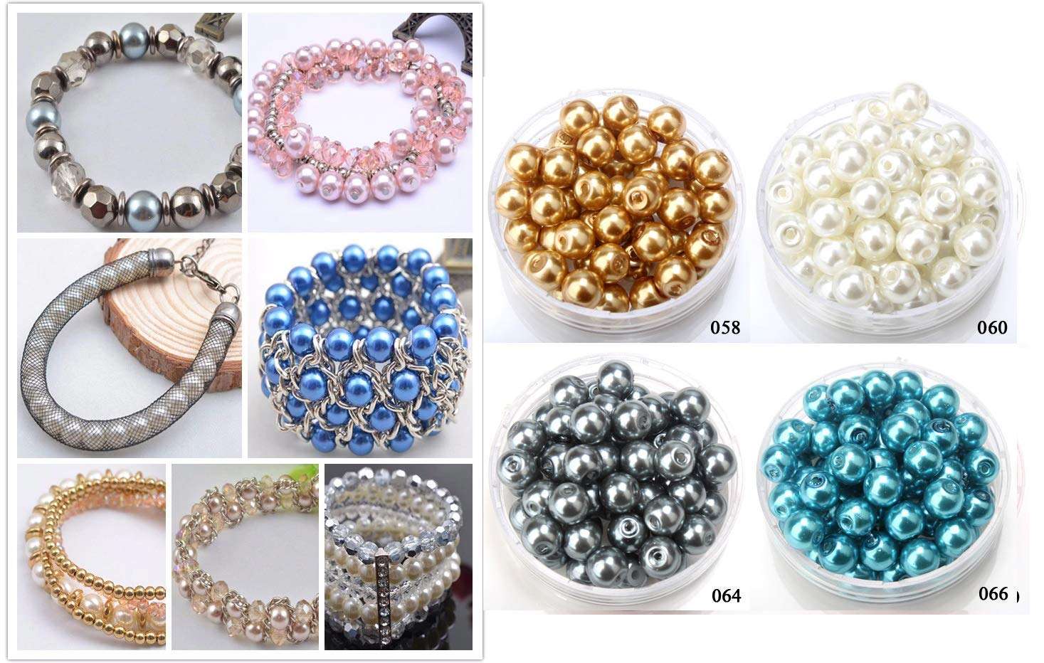 Diy Crafts 15030 Imitation Pearls Beads Diy Bracelet Earrings Bead Choker Necklace Jewelry Making, Pack of 400 100x4, Mix Sizes (Multicolor) 4