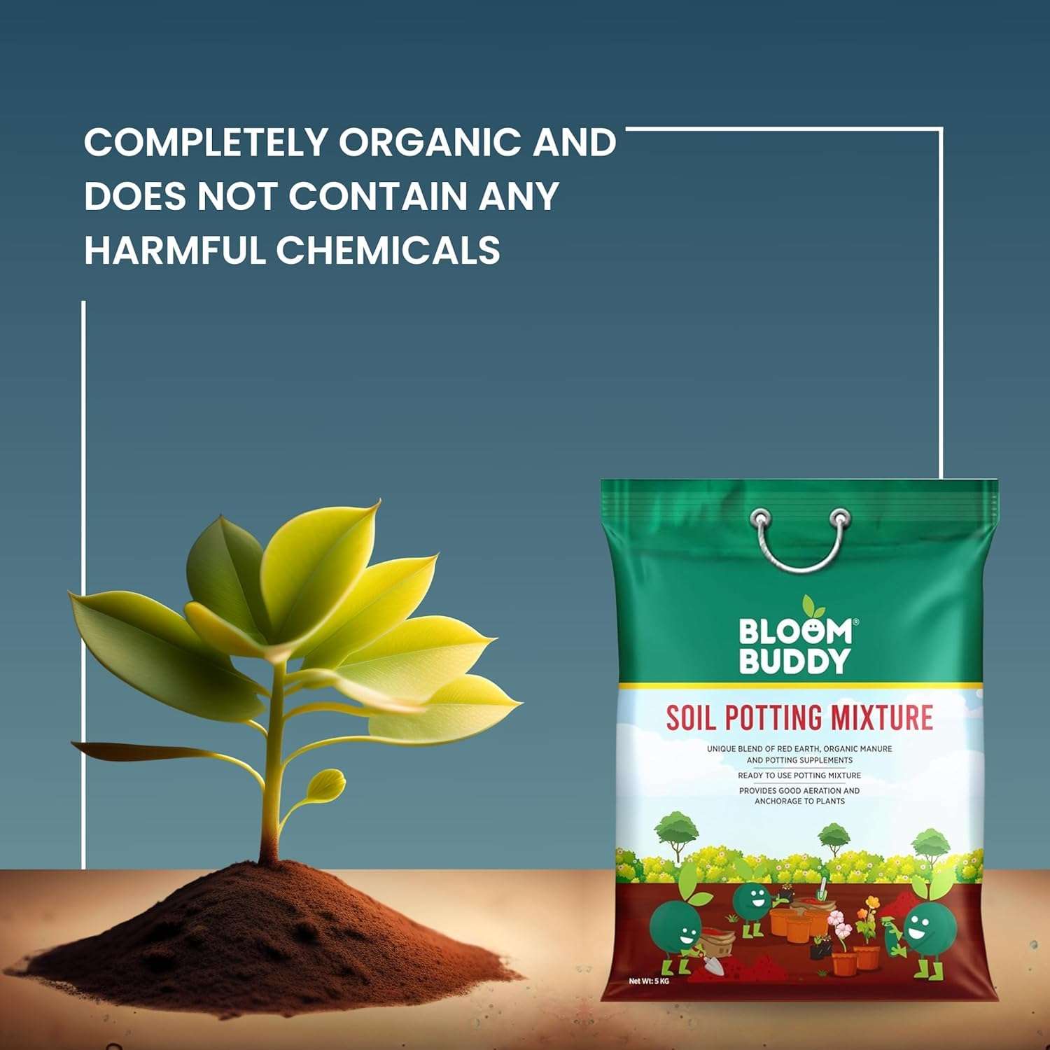BloomBuddy Premium Earth Magic Potting Soil Mix 5kg | Organic Potting Mix for All Plants | Cocopeat, Vermicompost & Nutrient Rich Blend | Ready to Use | For Home & Terrace Gardening 5