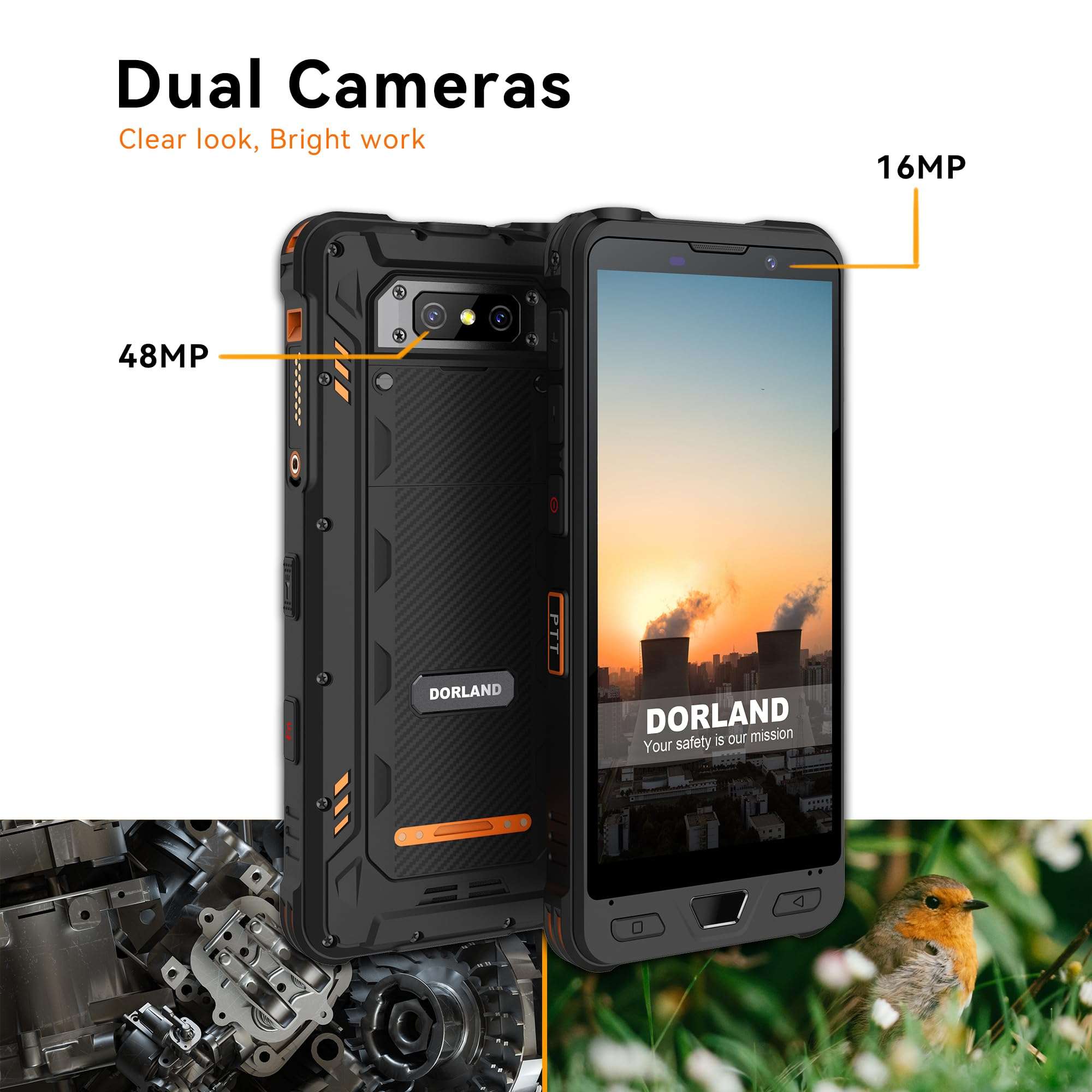 DORLAND Xtalki06_5G Android 11 Smartphones,Satellite Phones,Intrinsically Safe Phones,8000mAh Explosion-Proof Battery,Rugged Cell Phone Walkie Talkie,6" Large Screen| 6GB+256GB|NFC|Fingerprint Unlock 3