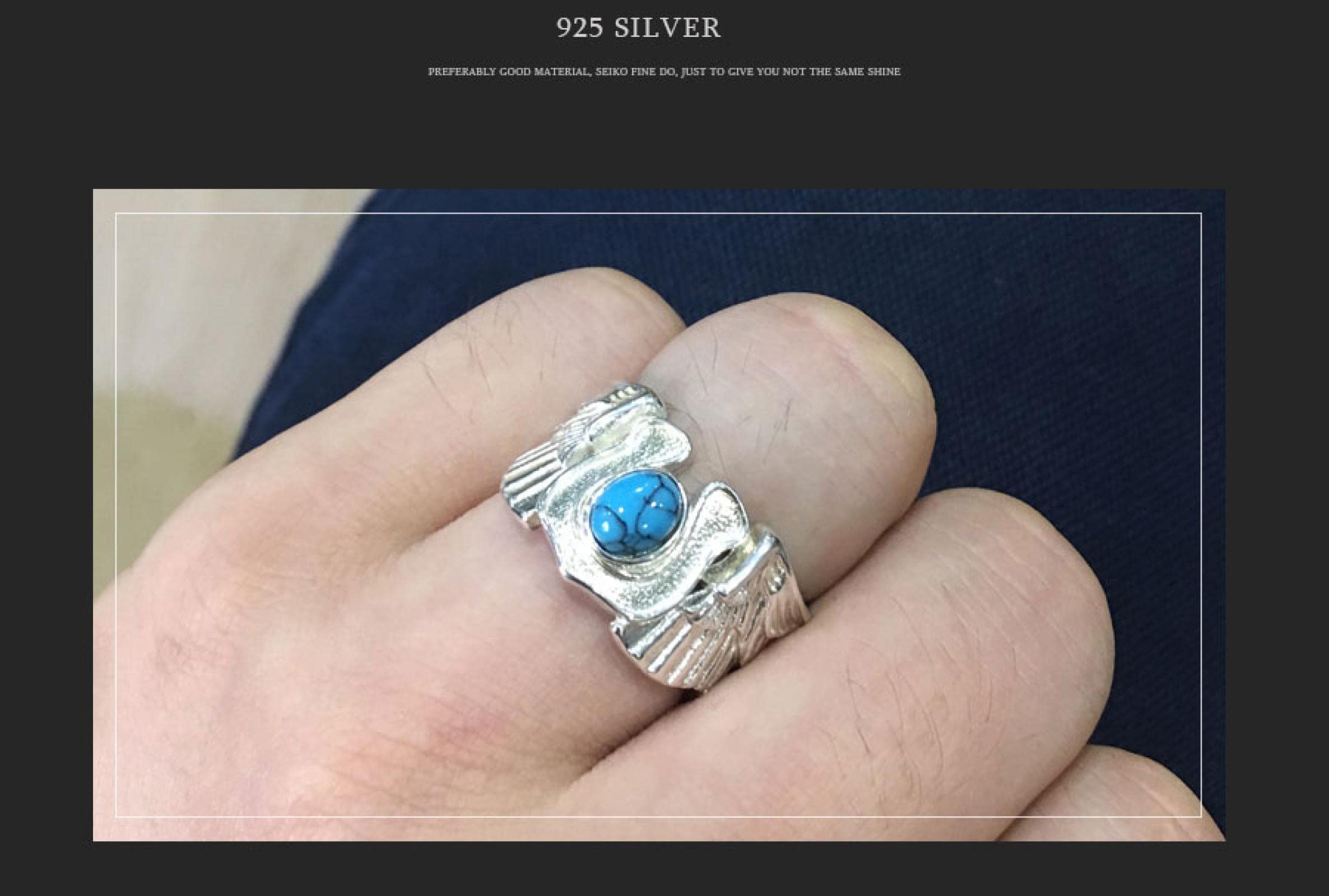 DELURA Sterling Silver Adjustable Rings 5