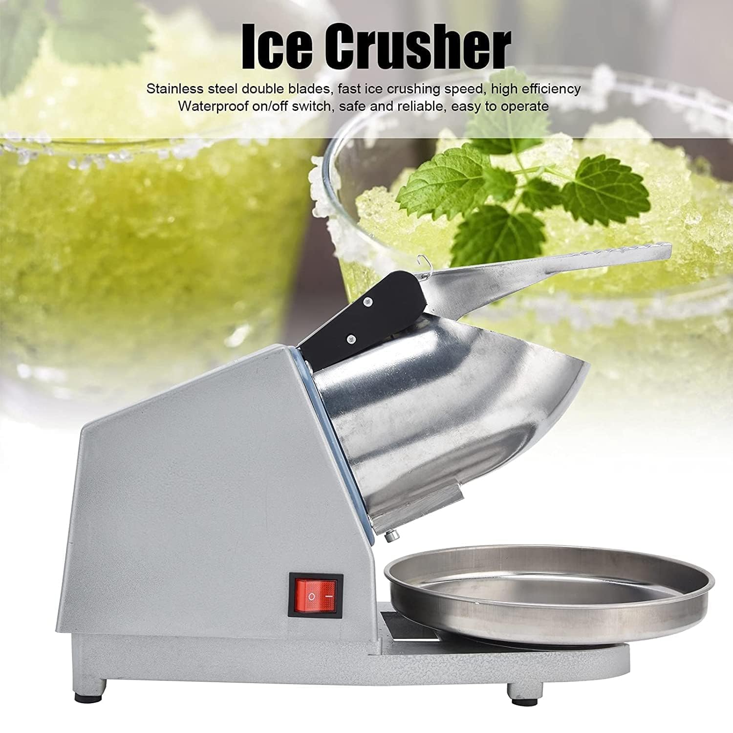 WROPZO Ice Crusher Ice Shaver 2 Blades Food-Grade Stainless Steel Ice Shaved Machine Snow Cone Maker for Home Commercial 3