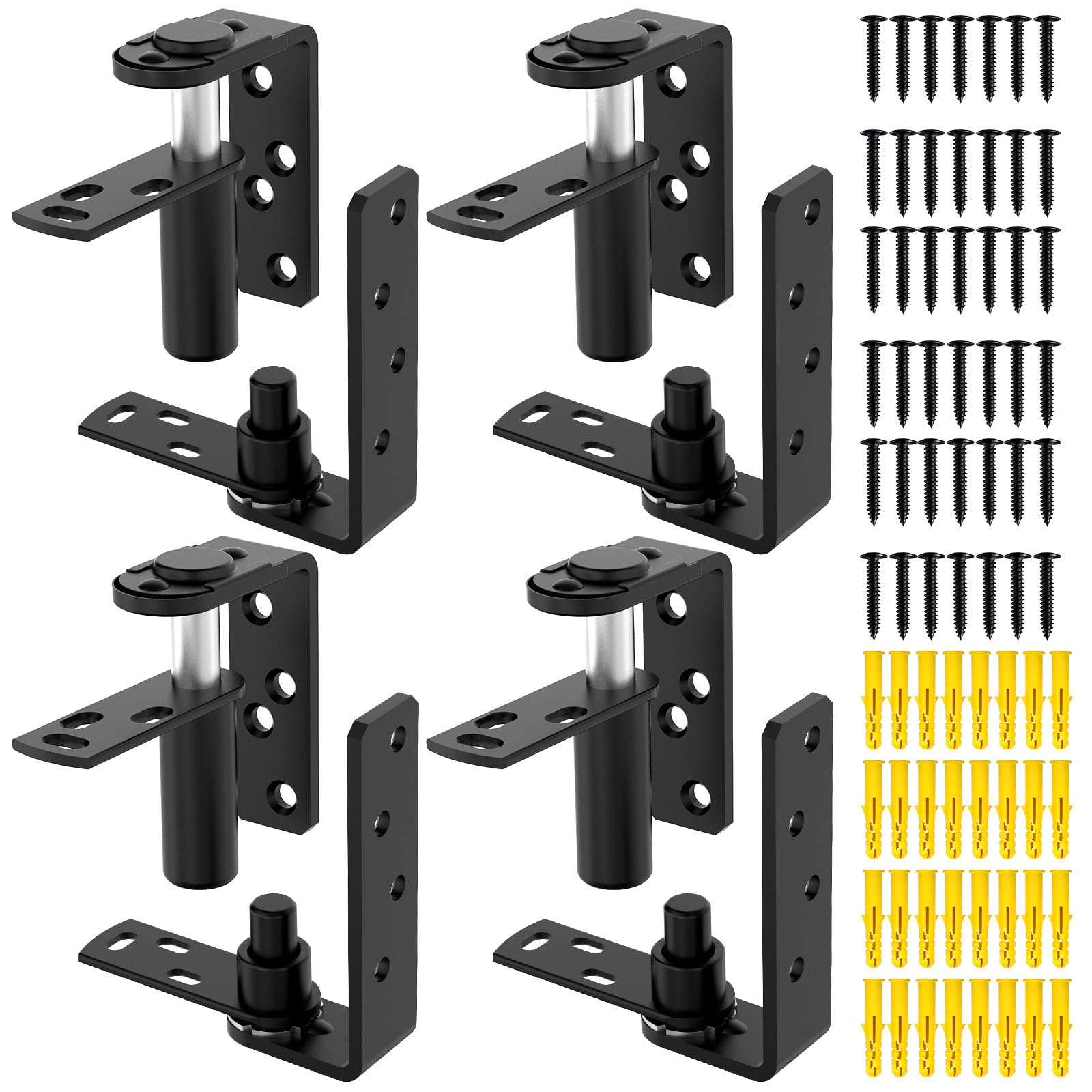 MeBantoo Saloon Door Hinges, Heavy-Duty 304 Stainless Steel Swinging Door Hinges, Self-Return Dual Swing Cafe Door Hinges, Self Closing Door Hinge for Swing Door, Bar Door, Patio Door (4, Large) 1