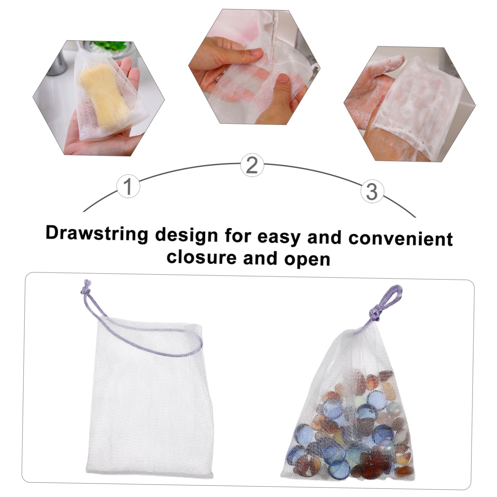 MERRYHAPY 40pcs Soap Bag Soap Net Herbal Bath Soap Face Wash Bath Bubble Machine Bar of Soap Foaming Soap Dispenser Exfoliating Soap Pocket Refill Wonder Wipes Ginger Soap Liquid Sack Nylon 6