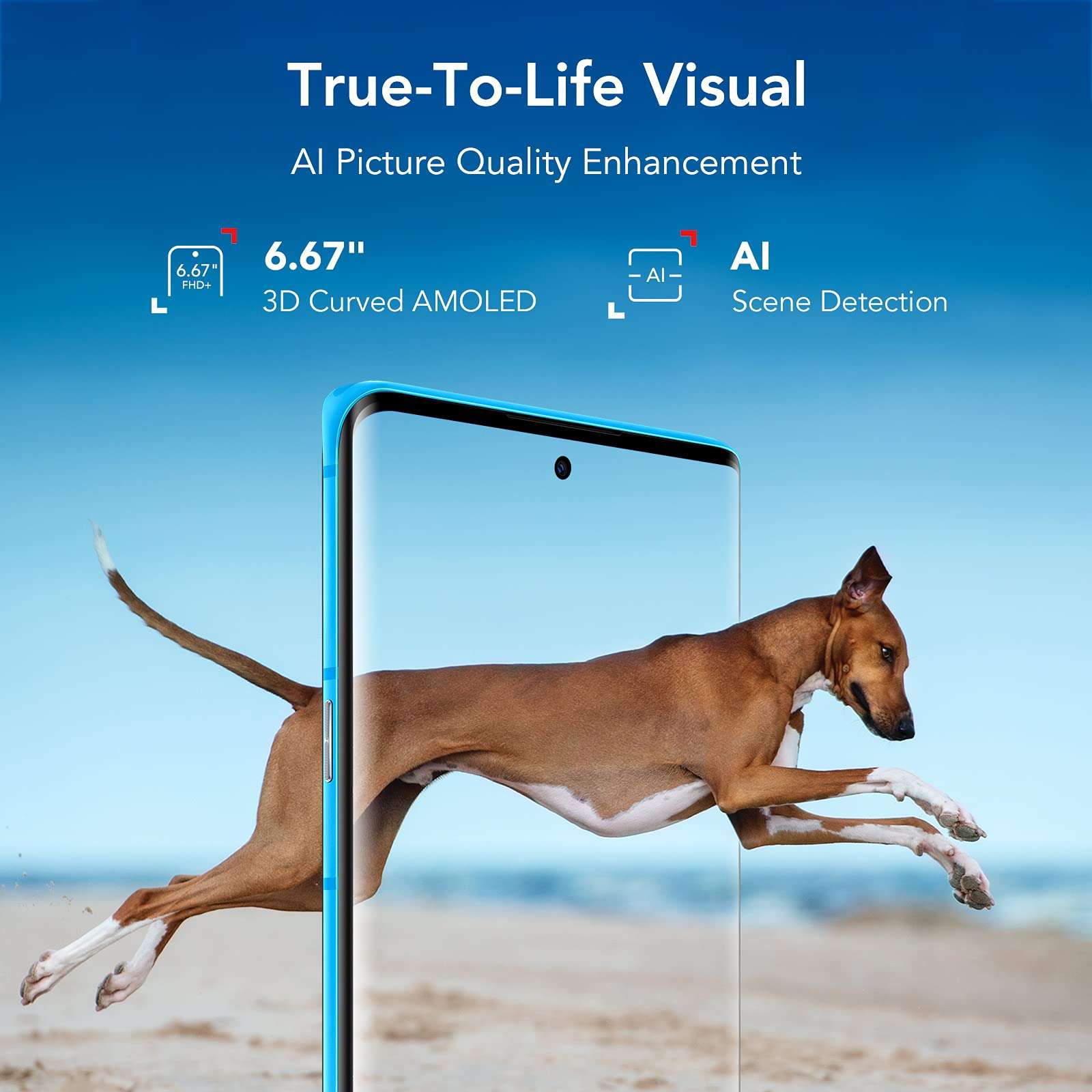 TCL 20 Pro 5G Unlocked Android Smartphone, 6GB+256GB, 4500mAh, Marine Blue MOVEAUDIO S600 True Wireless Earbuds, 32Hrs Playtime, Water Resistance,Black 4