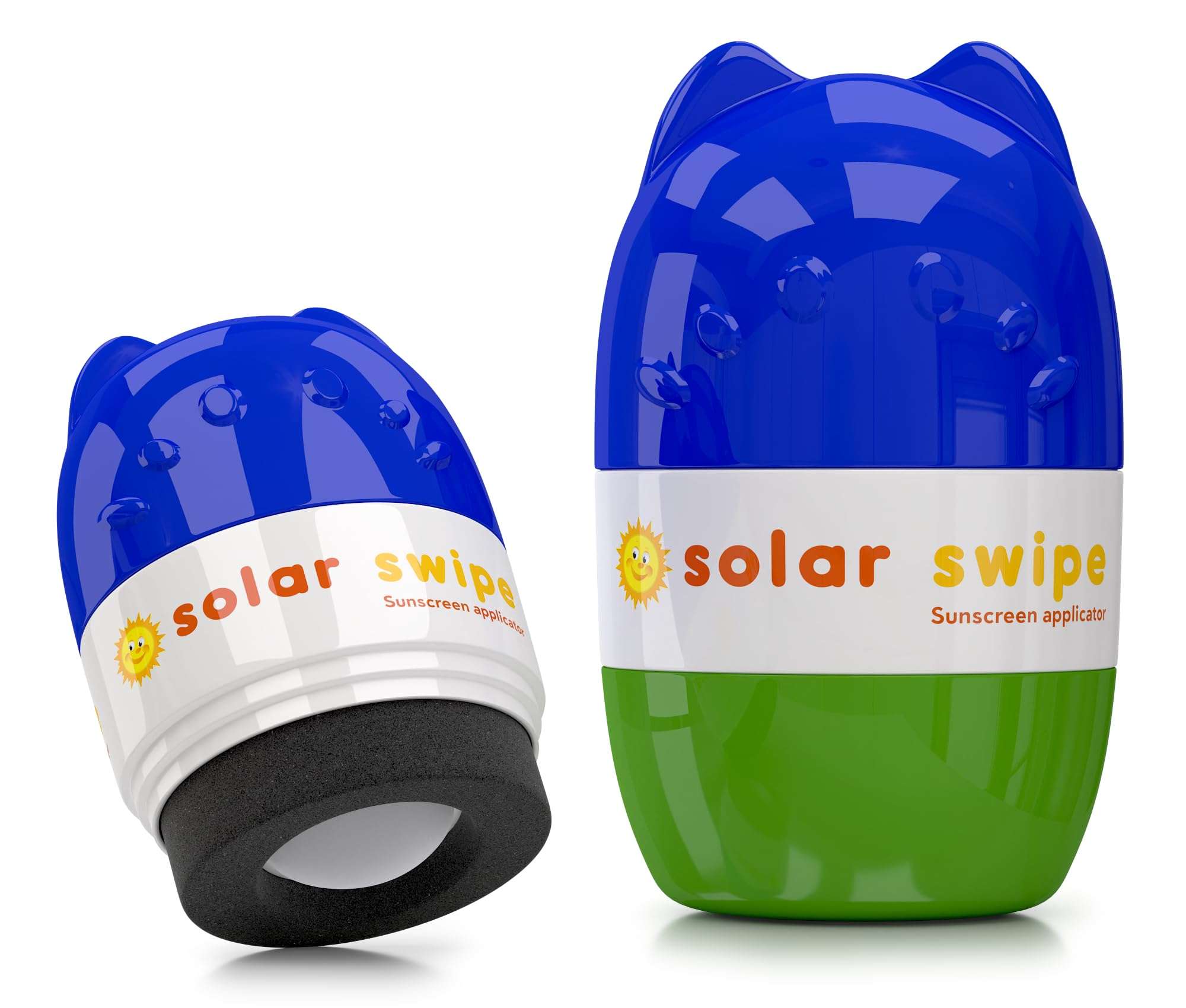 Solar Swipe Sunscreen Applicator for Kids and Adults, Portable, Washable, Easy on the Go Sunscreen Application for Any Age and Skin (Blue Green) 1