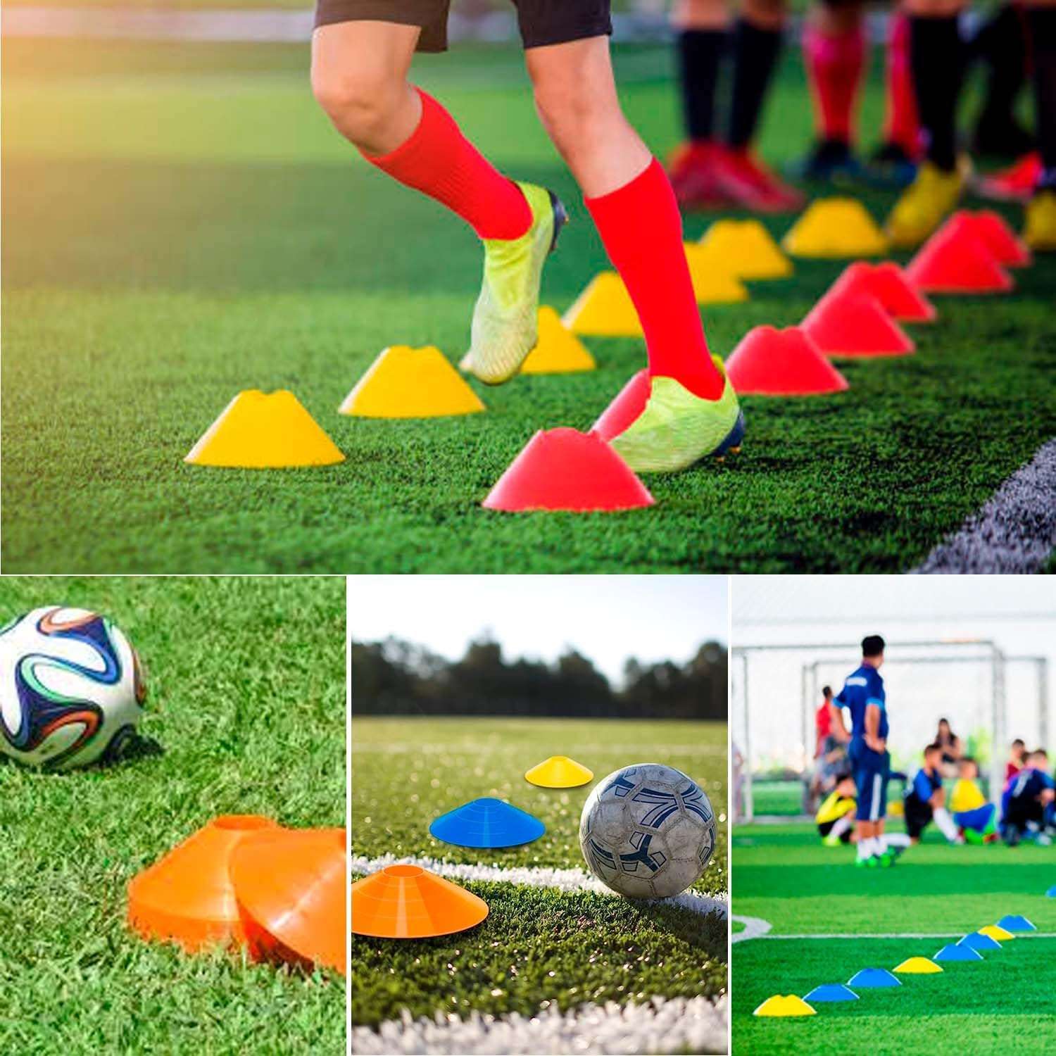 Protoner Sports Training Disc Cones, Multicolour Ground Markers, Set of 50-10 Options, Agility Training Equipment (Set of 10 pcs) 4