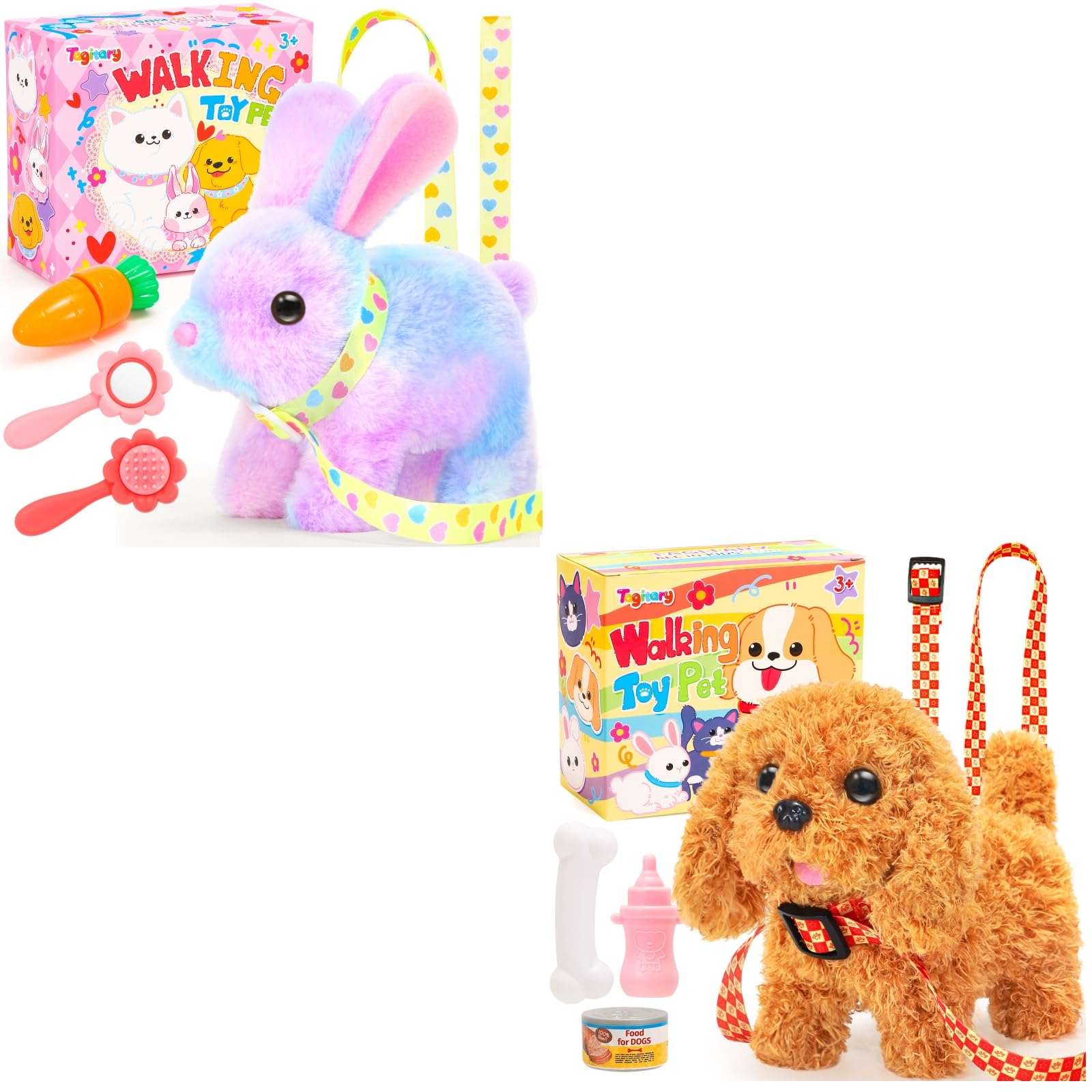 Tagitary Plush Toys Hopping Easter Bunny and Puppy 1