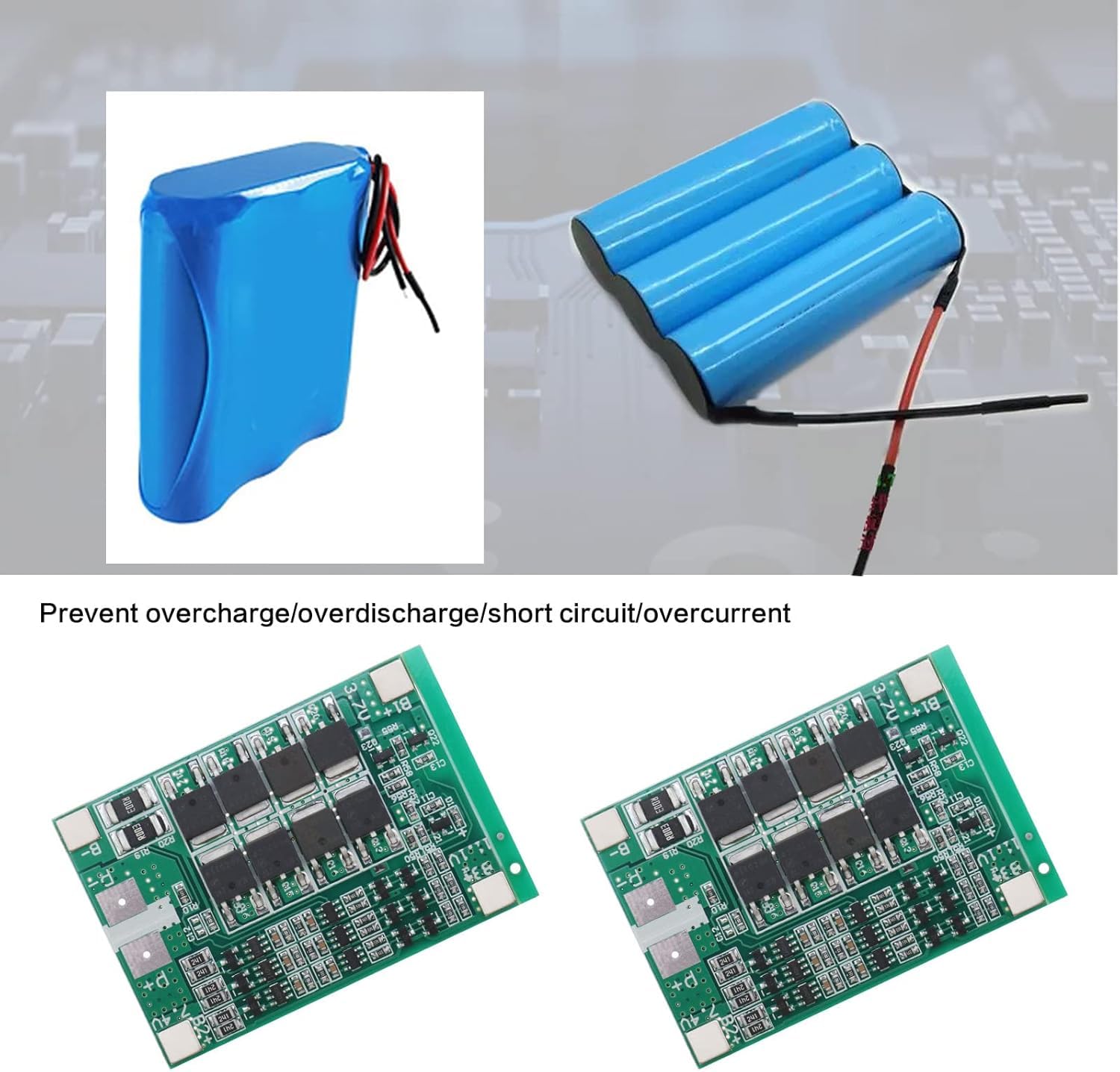 Electrobot 3S 12.6V 40A Lithium Battery Protection Board BMS for 18650 Battery Pack 11.1V 12.6V with Overcharge, Overdischarge, Overcurrent and Short Circuit Protection (Pack of 2 Units) 4